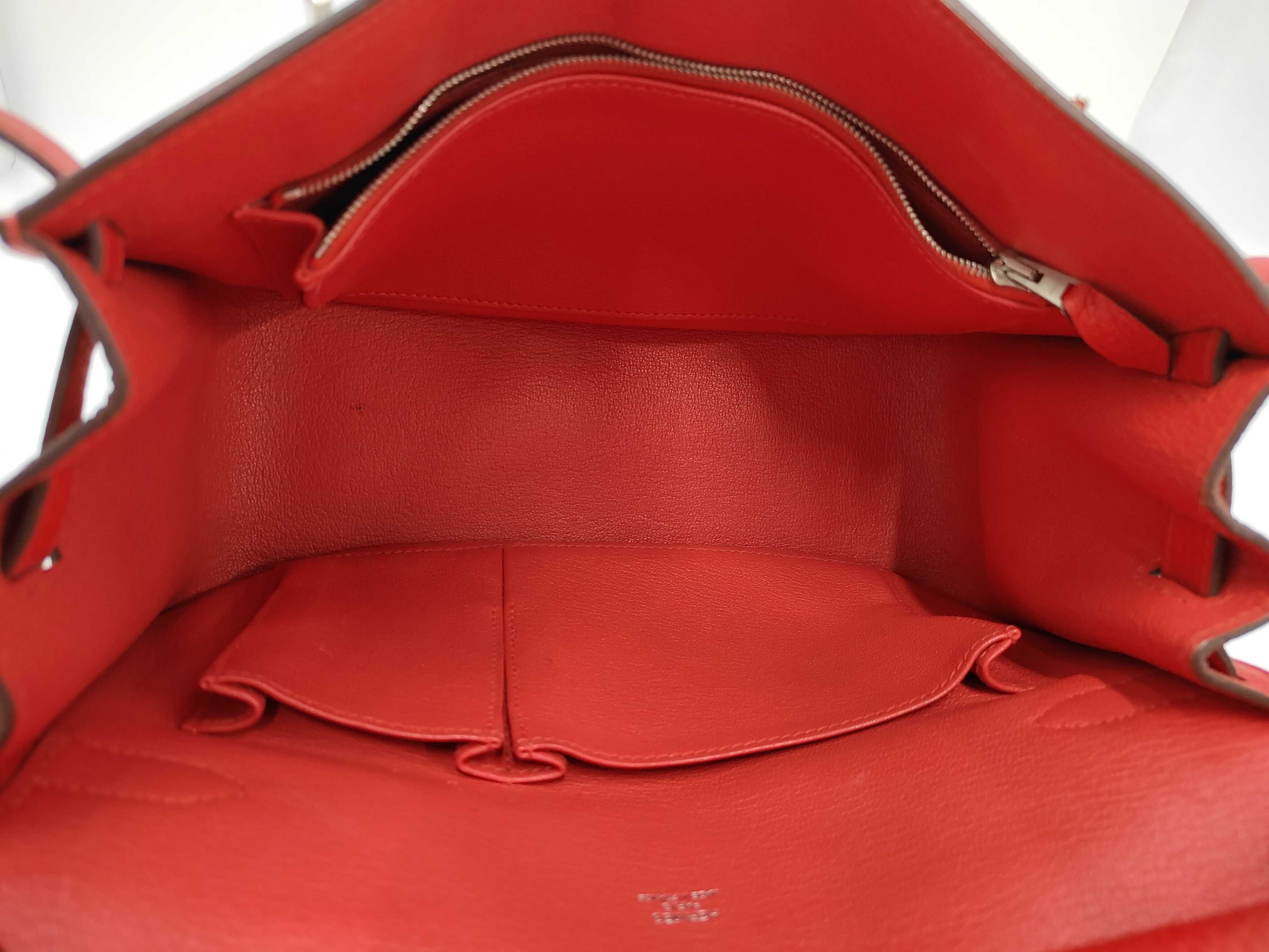 Gypsier 28 Rouge Cazac Taurillon Clemence Silver Hardware X Engraved Shoulder Bag — view 12