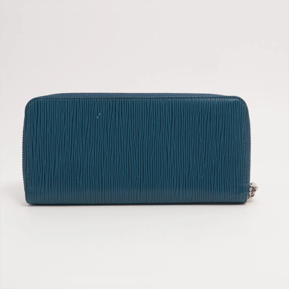 Epi Zippy Vertical M60966 CA5116 Blue Round Zip Wallet with Initial Zipper Lane Crack — view 2