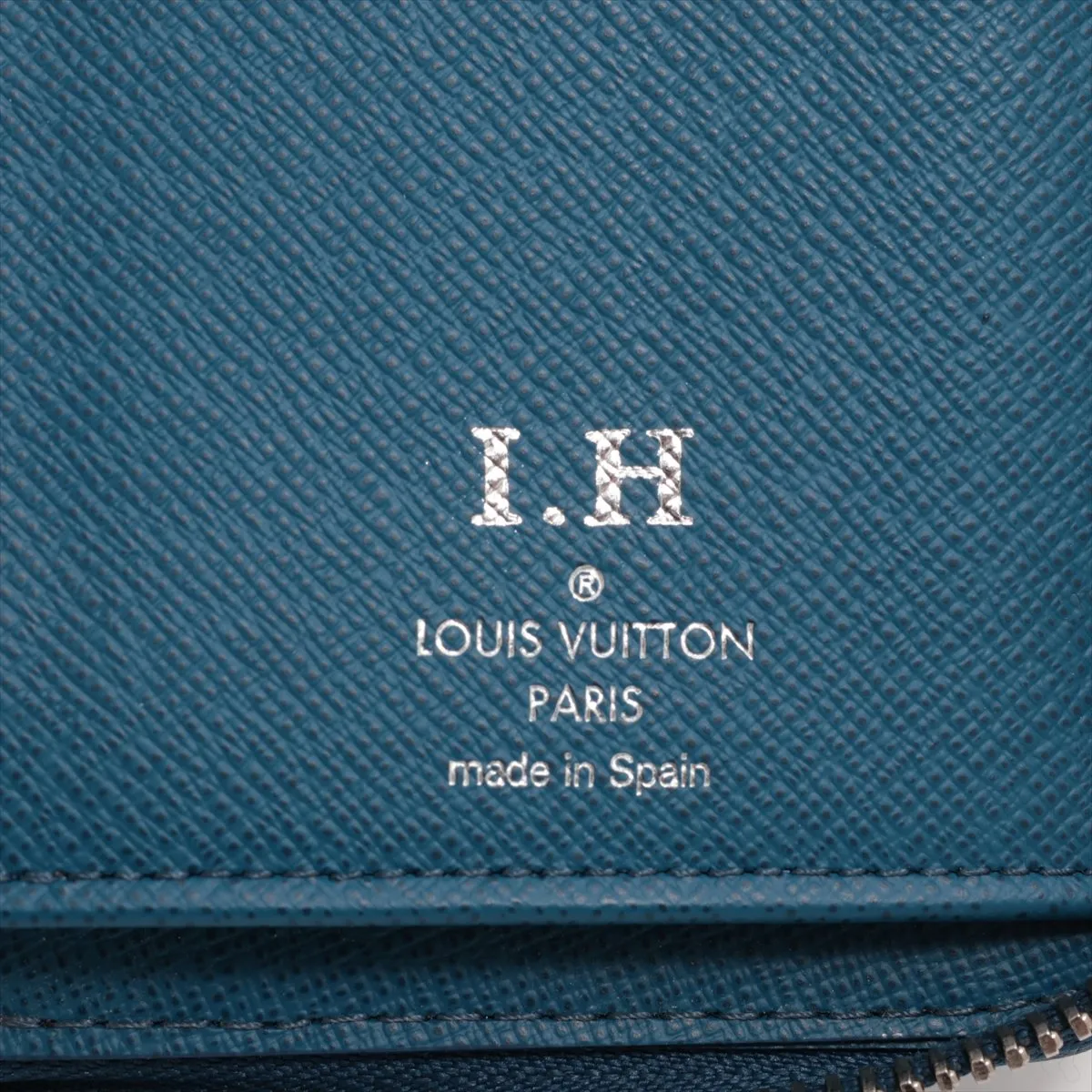 Epi Zippy Vertical M60966 CA5116 Blue Round Zip Wallet with Initial Zipper Lane Crack — view 7