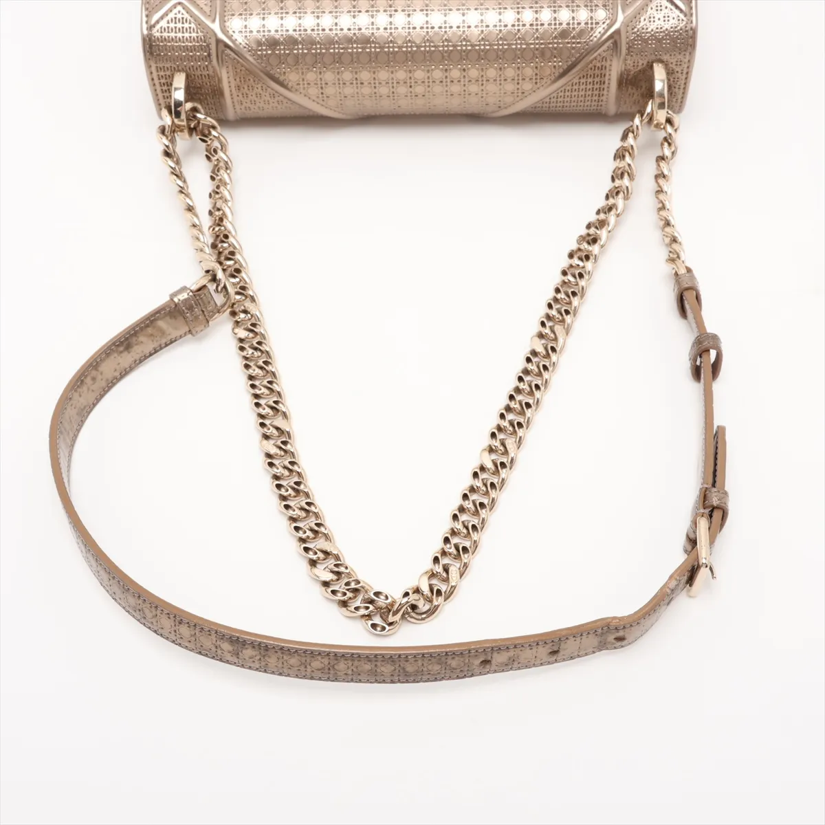 Diorama Leather Chain Shoulder Bag, Gold — view 5