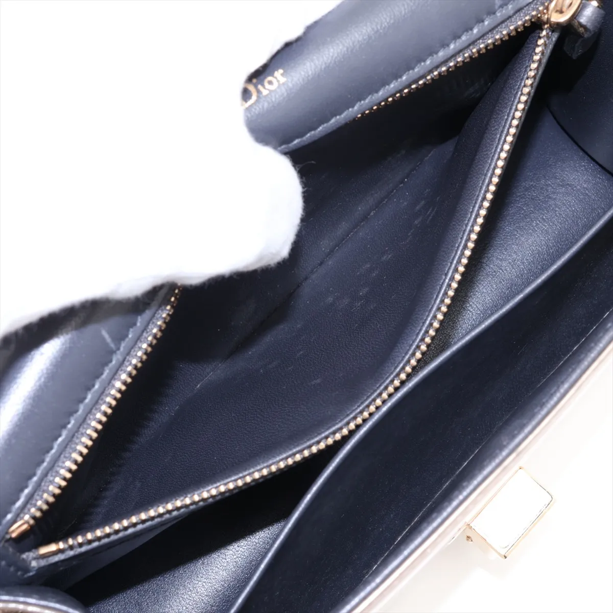 Diorama Leather Chain Shoulder Bag, Gold — view 8