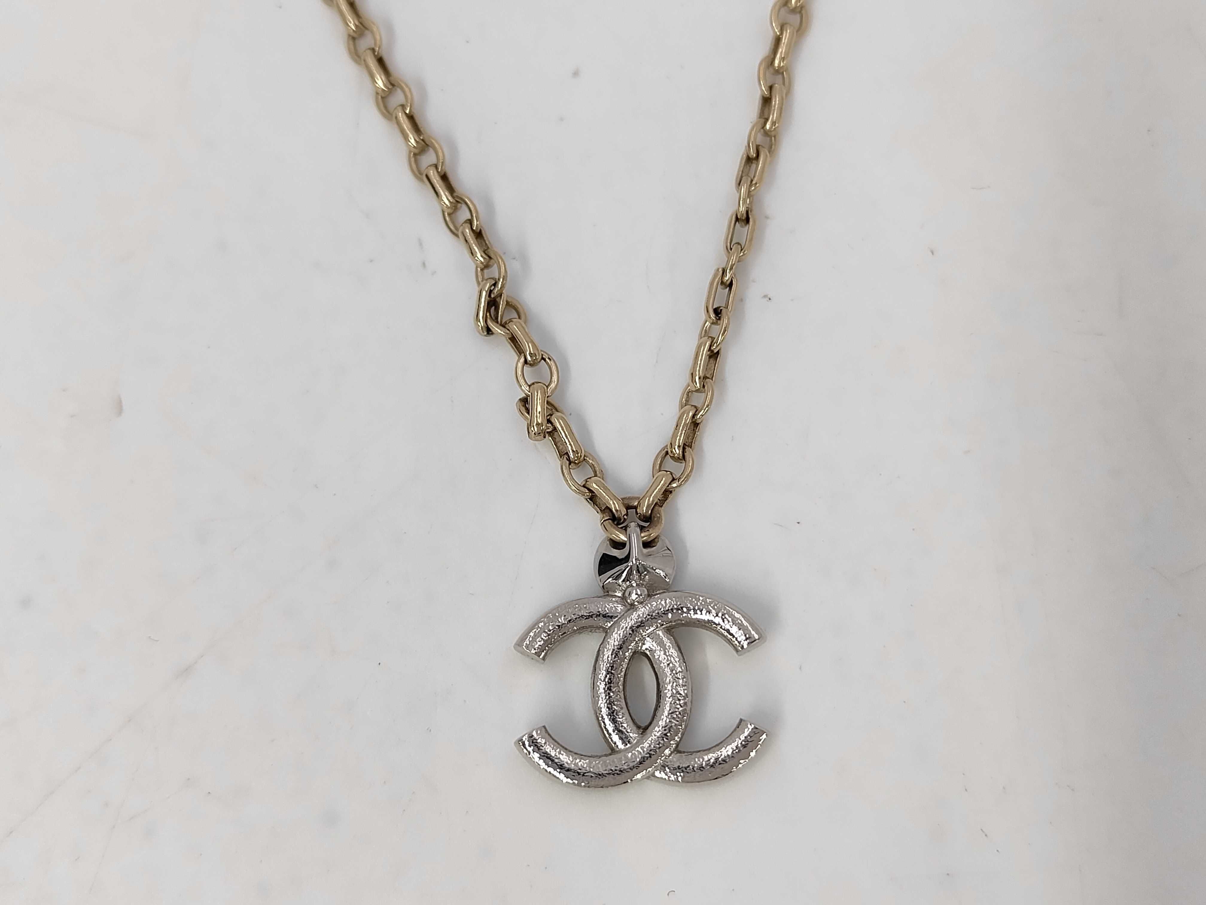 Coco Mark Silver x Gold Rhinestone Necklace — view 2