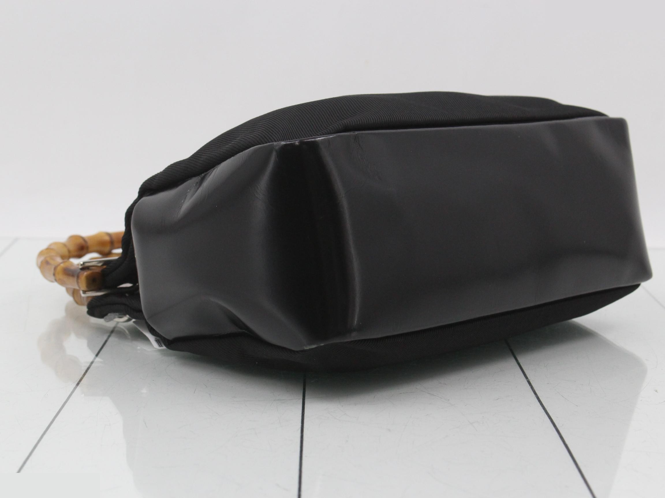 Bamboo Handbag, Black Canvas — view 5