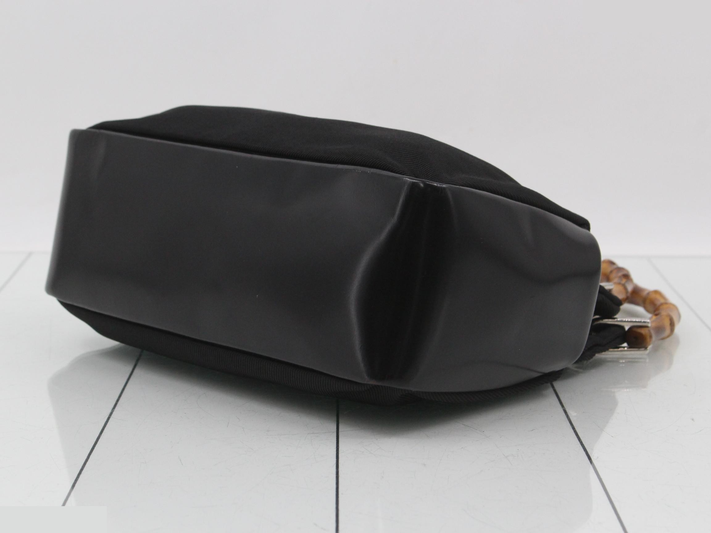 Bamboo Handbag, Black Canvas — view 6