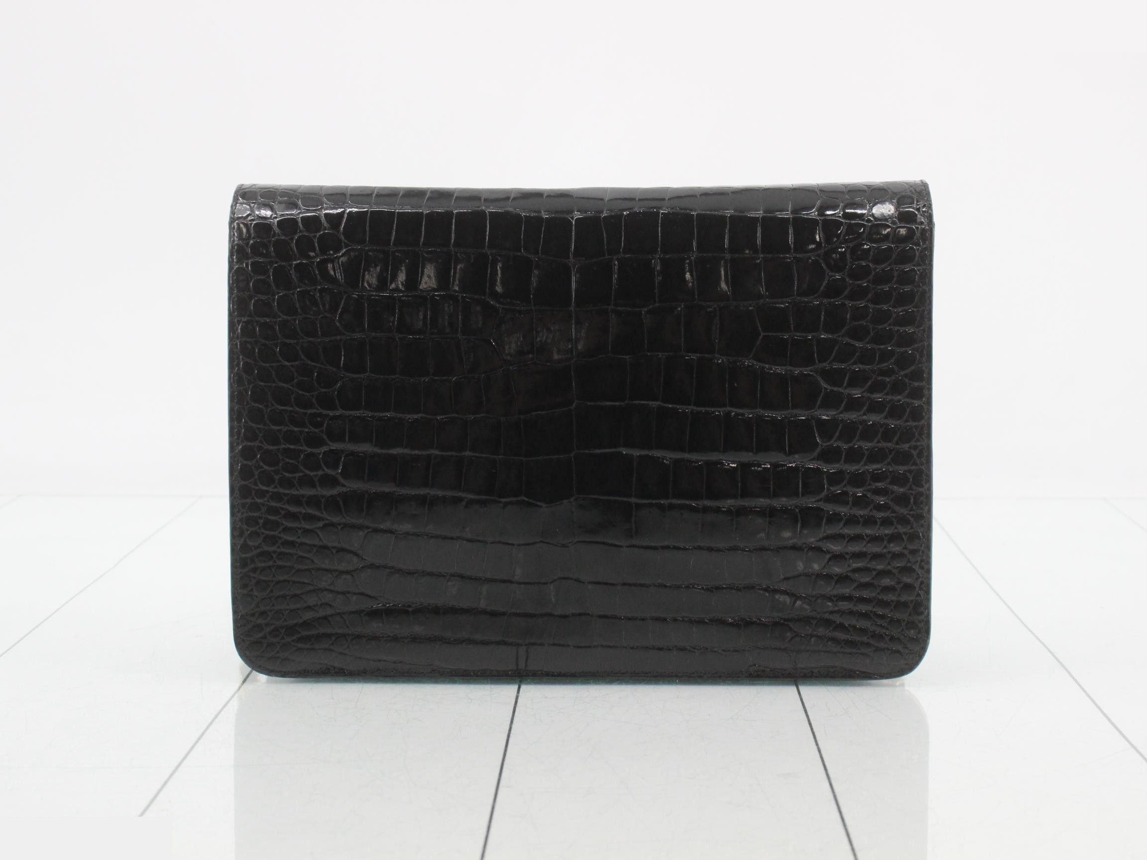Crocodile Push-Lock Chain Shoulder Bag — view 2