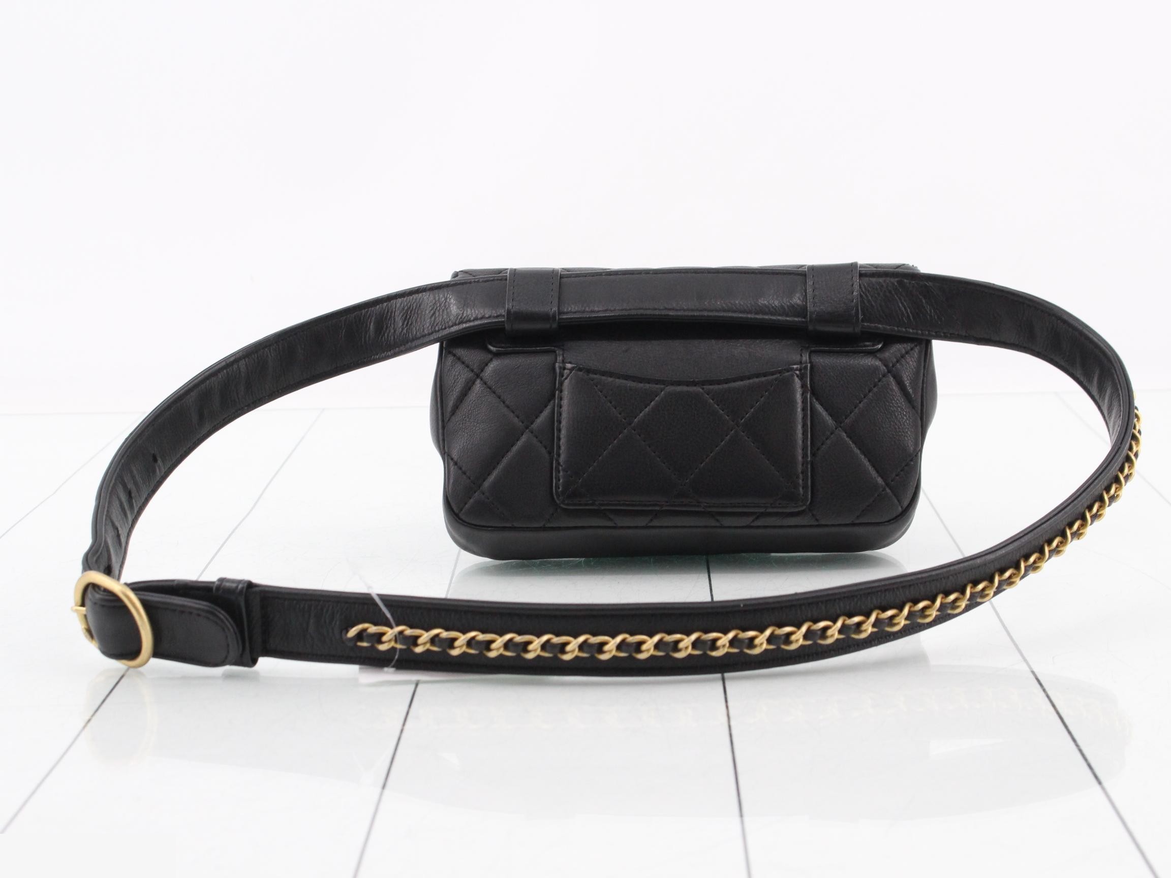 Leather Turnlock Waist Bag — view 2