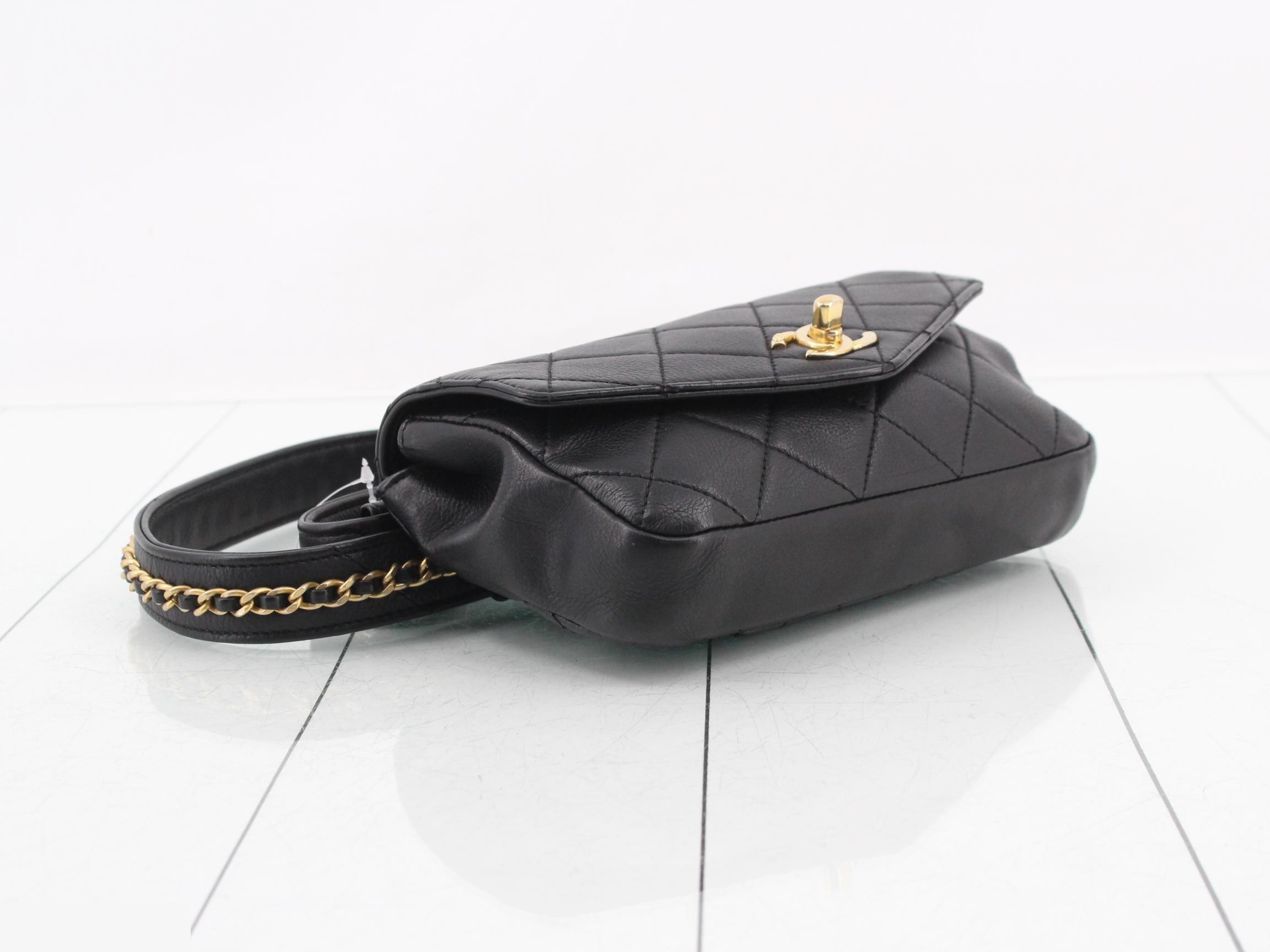 Leather Turnlock Waist Bag — view 5