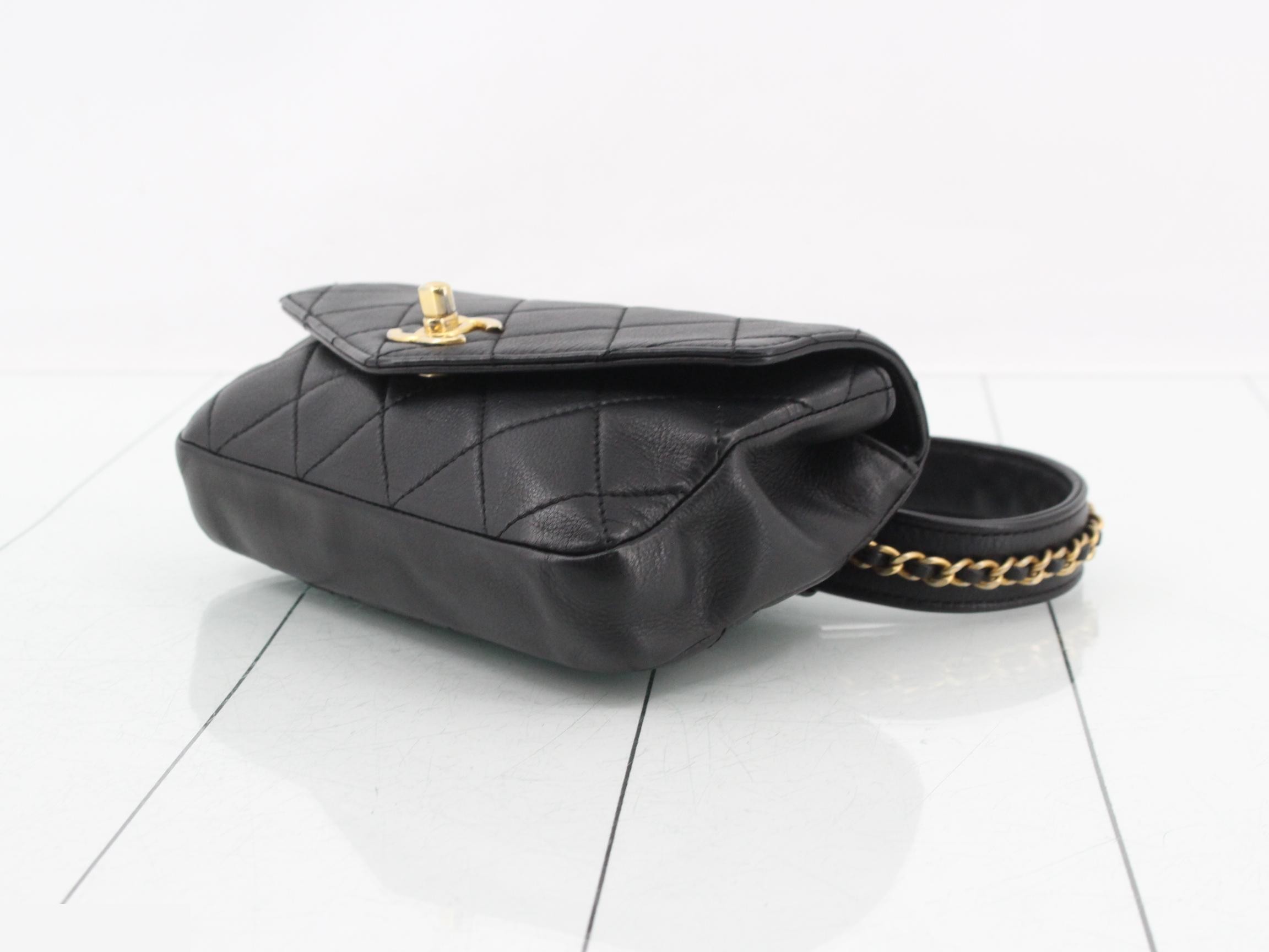 Leather Turnlock Waist Bag — view 6