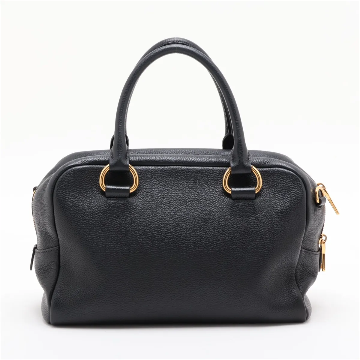 Vitello Leather 2-Way Handbag, Black — view 2