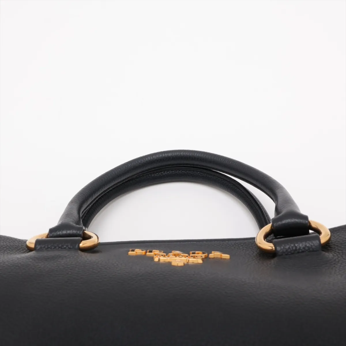 Vitello Leather 2-Way Handbag, Black — view 6