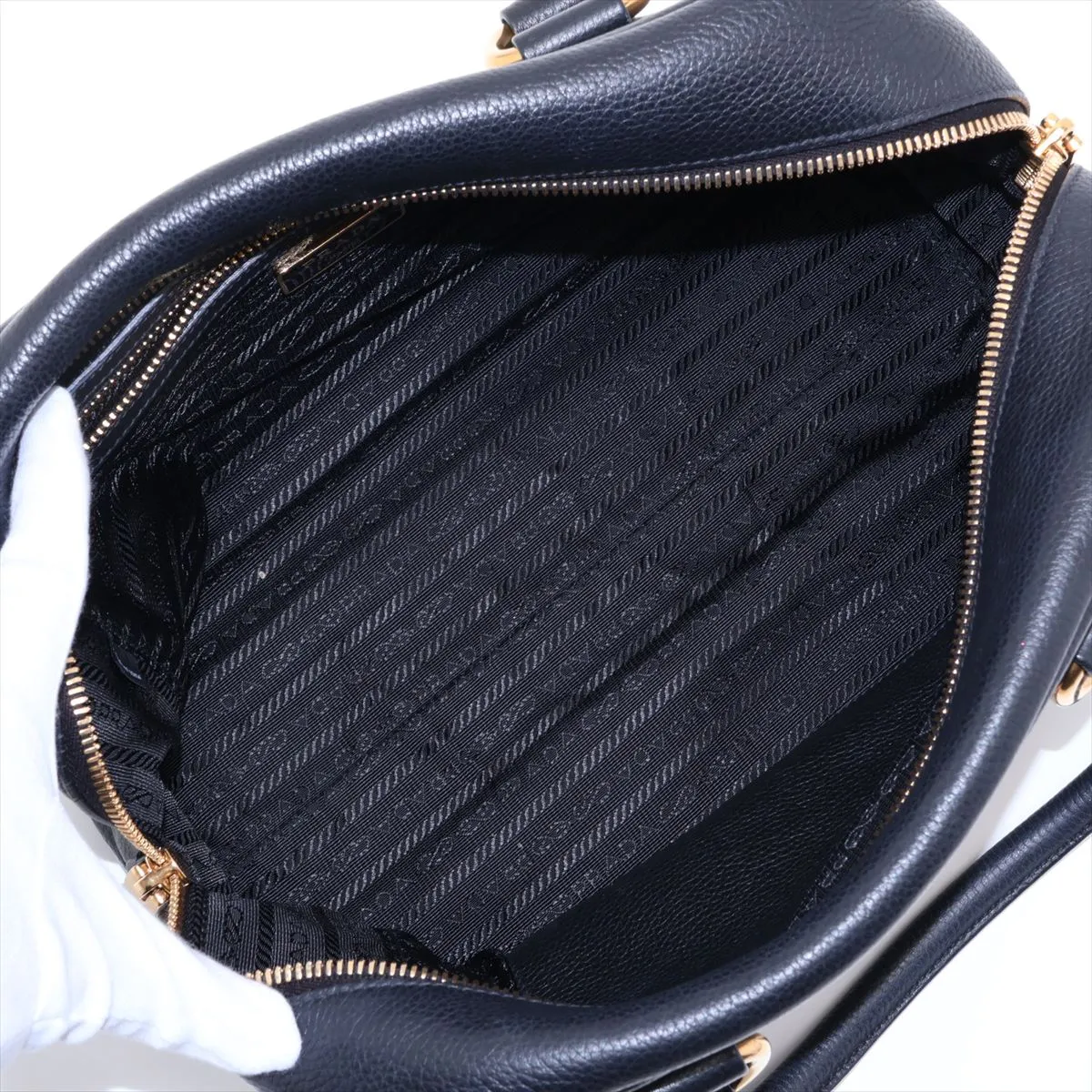 Vitello Leather 2-Way Handbag, Black — view 8