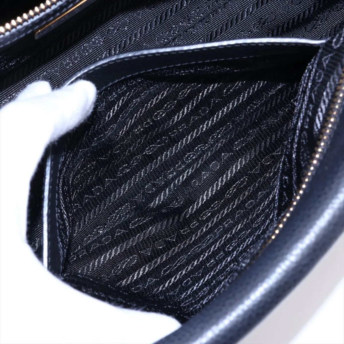 Vitello Leather 2-Way Handbag, Black — view 10