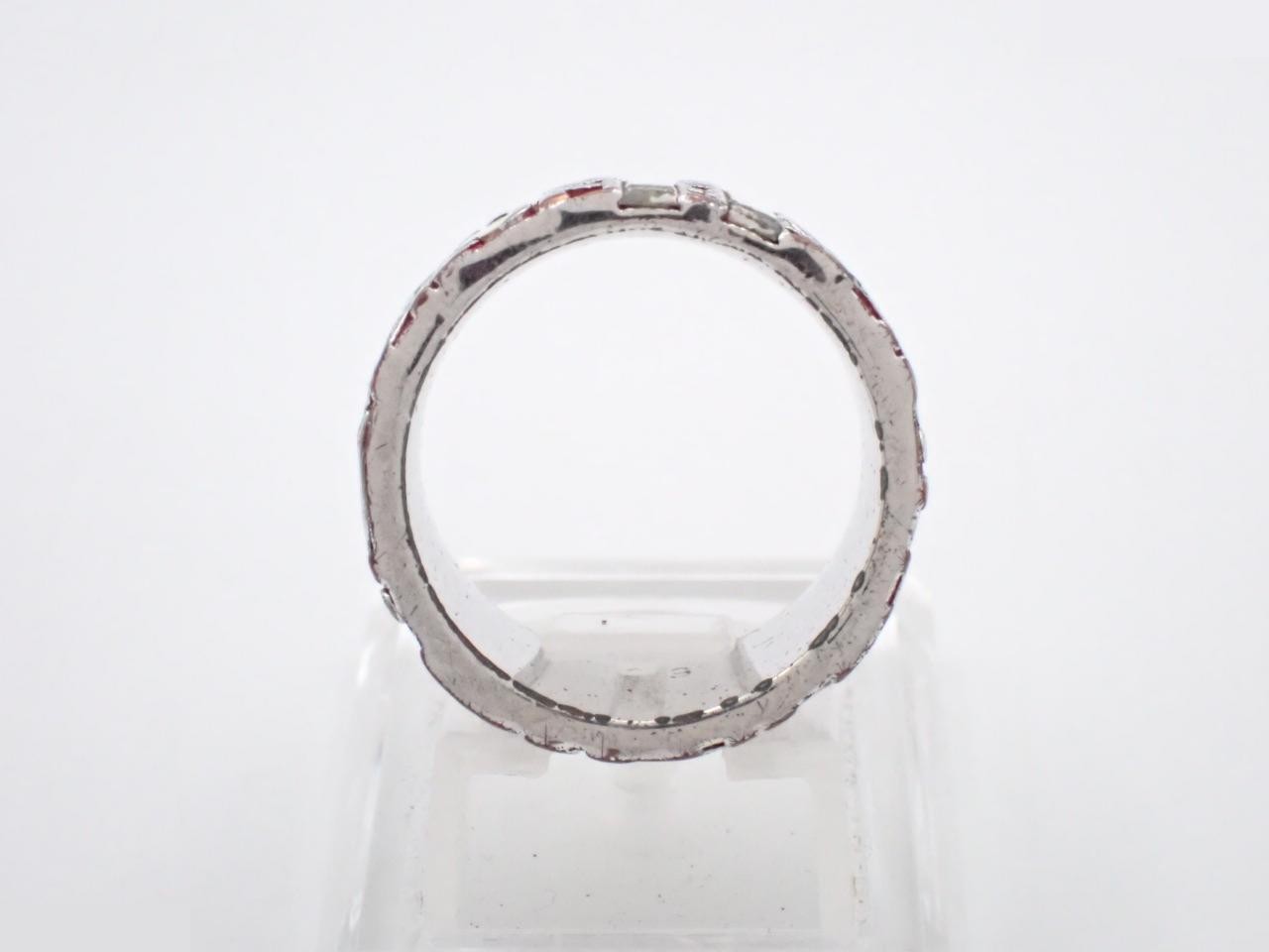 Trotter Red x Silver Ring, Stamped 9, Actual Size #12, 8.2g — view 3