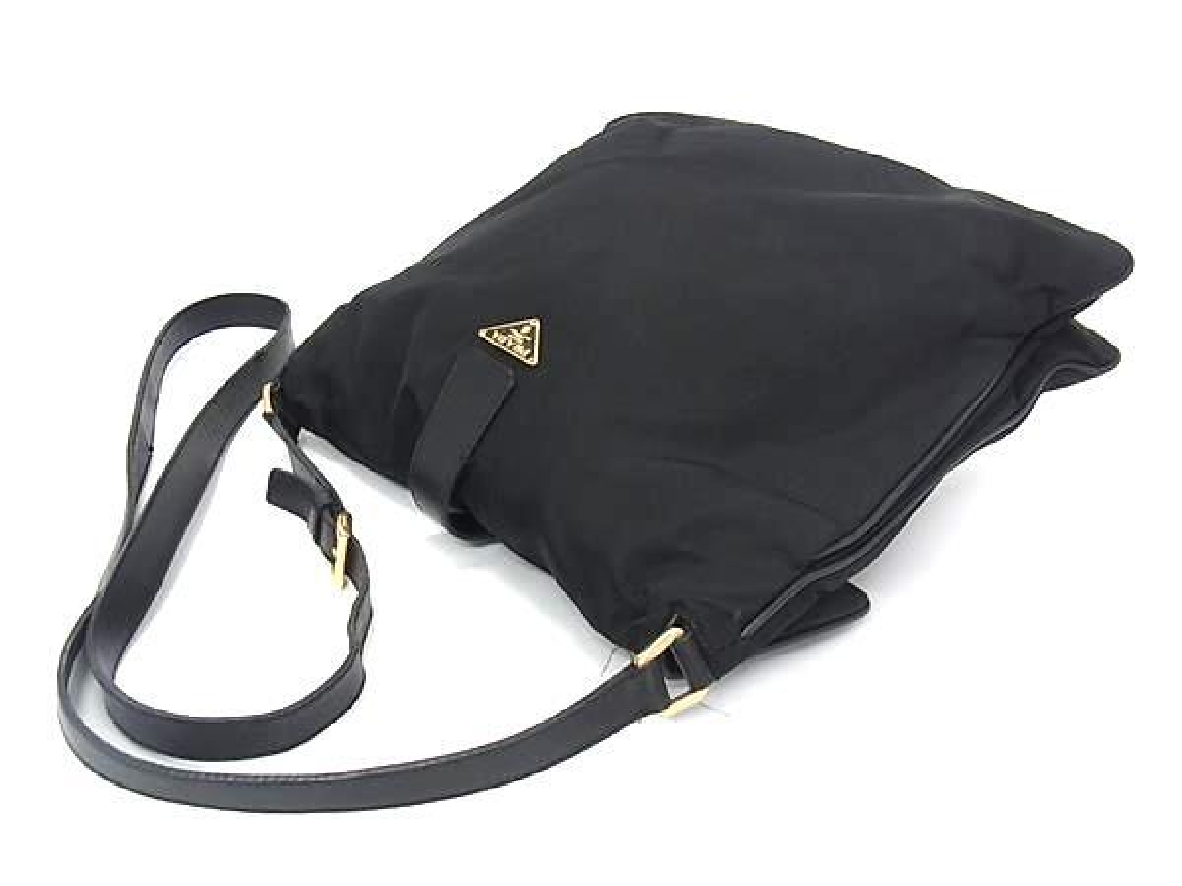 Tessuto Nylon Turnlock Shoulder Bag Crossbody Bag for Women and Men, Black, EA4202 — view 3