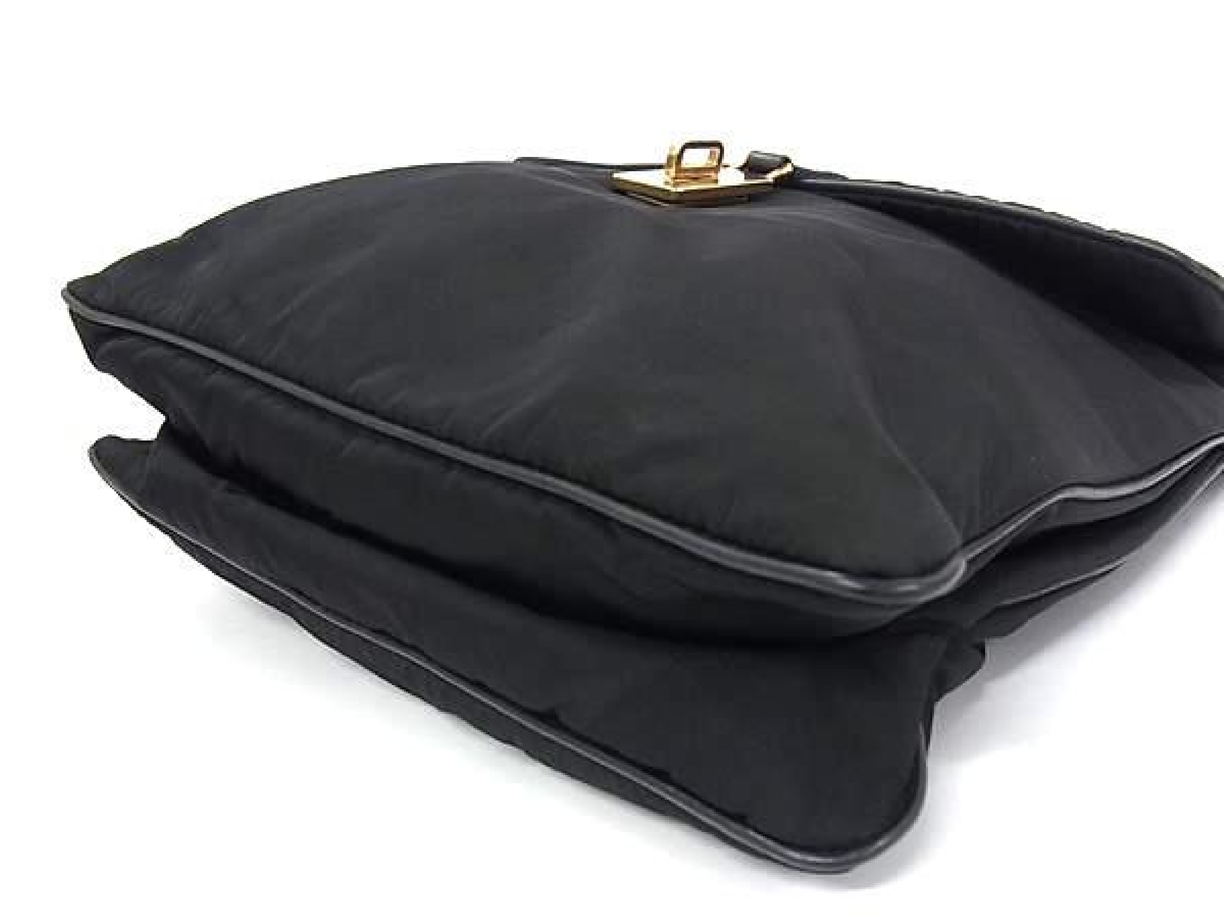 Tessuto Nylon Turnlock Shoulder Bag Crossbody Bag for Women and Men, Black, EA4202 — view 4
