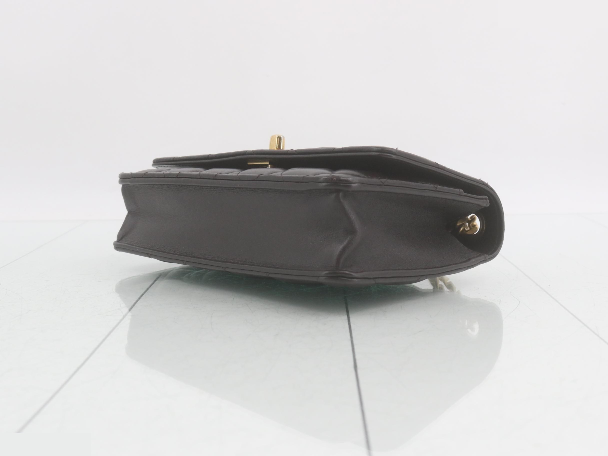 Matelassé Chain Shoulder Bag with Plate — view 6