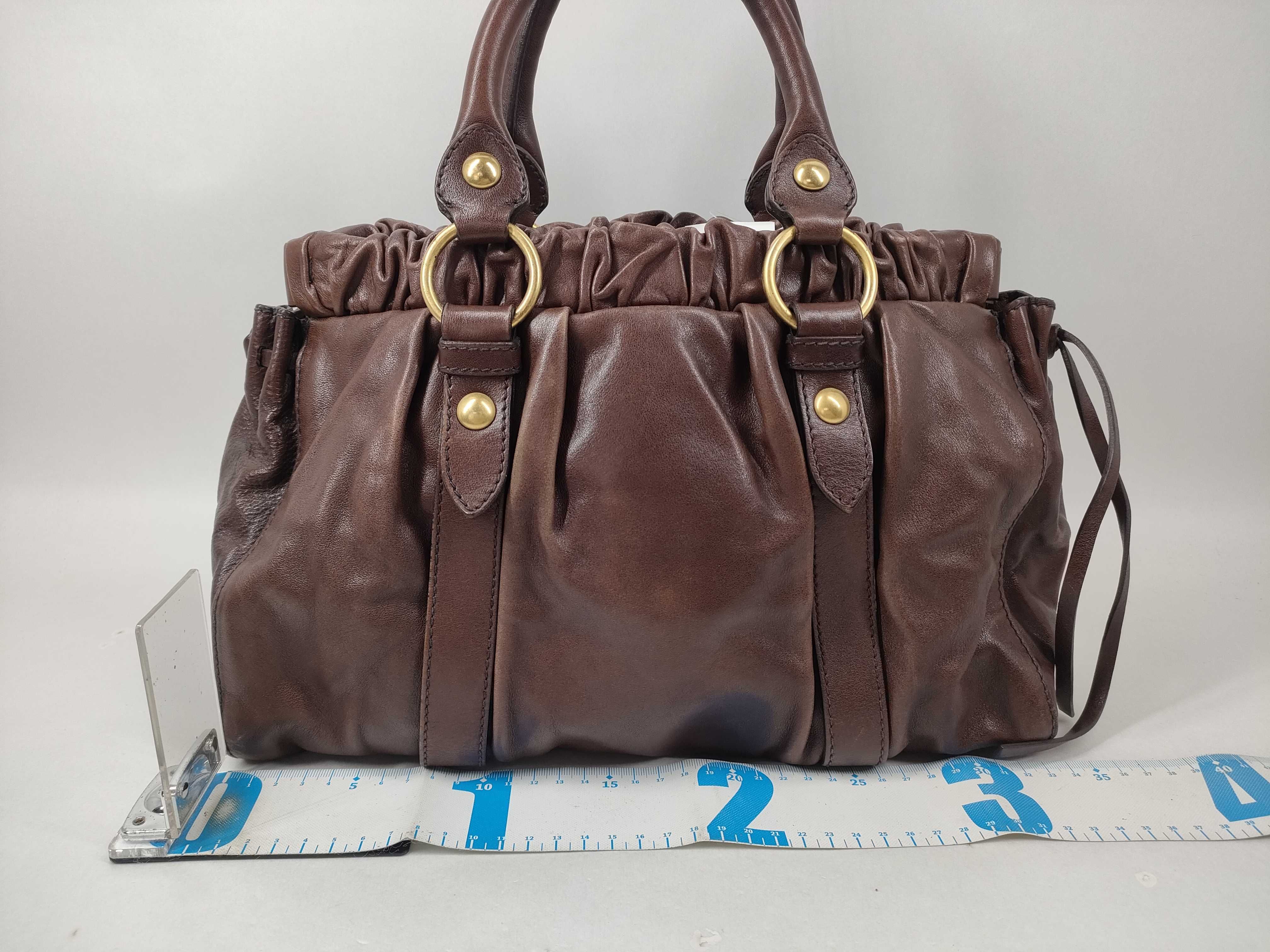 Vitello Luxe Gathered 2-Way Handbag — view 2