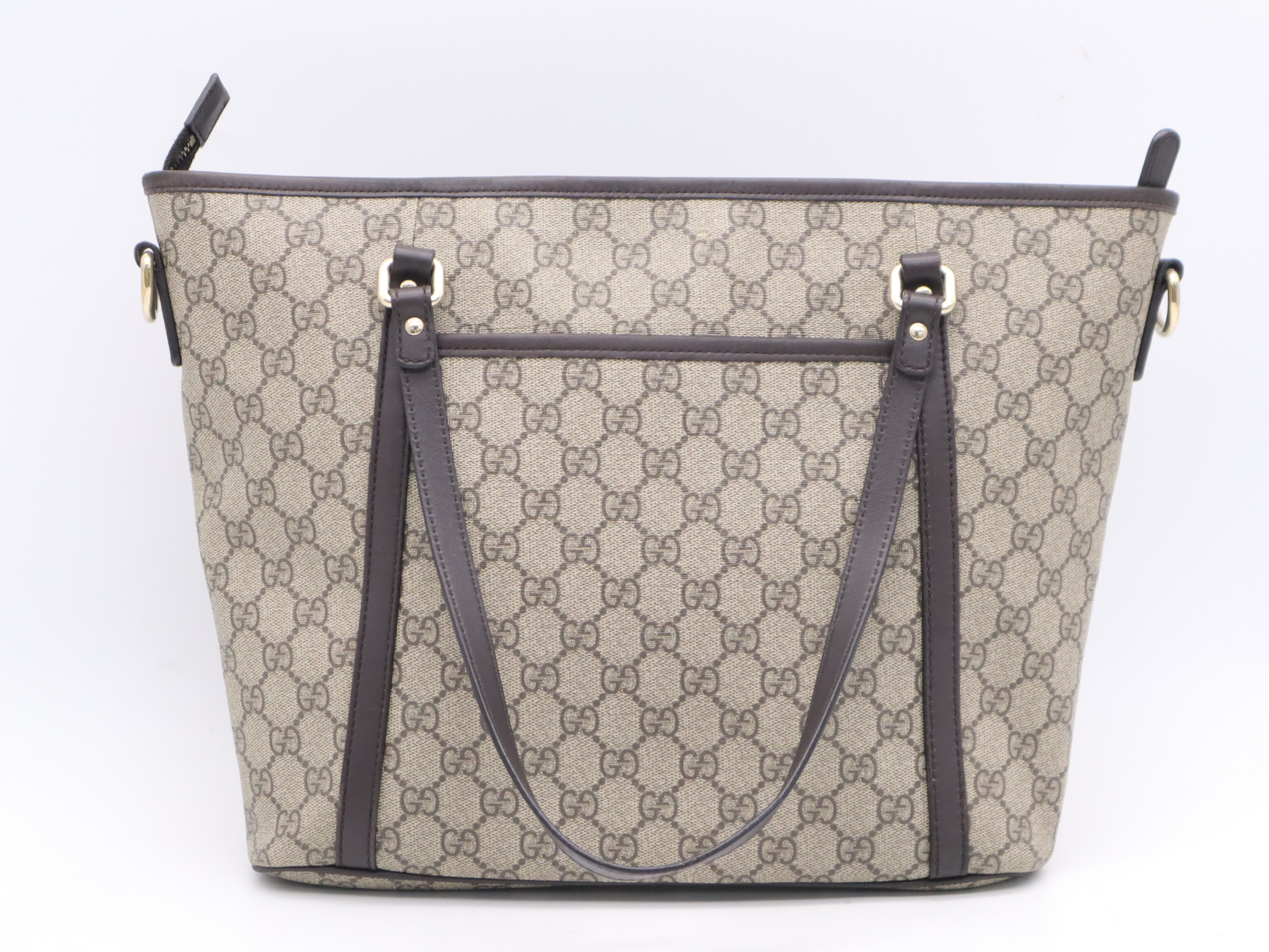388929 Canvas x Leather GG Supreme Tote Bag Beige Gold Hardware Tote Bag — view 2