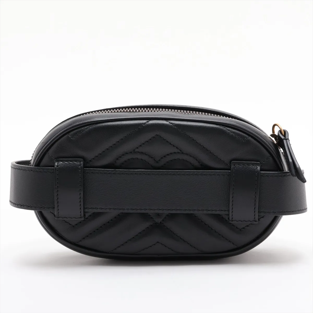 GG Marmont 476484 Leather Waist Pouch, Black — view 2