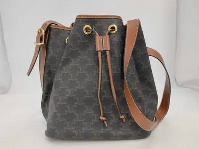 Tan Drawstring Bag Shoulder Bag