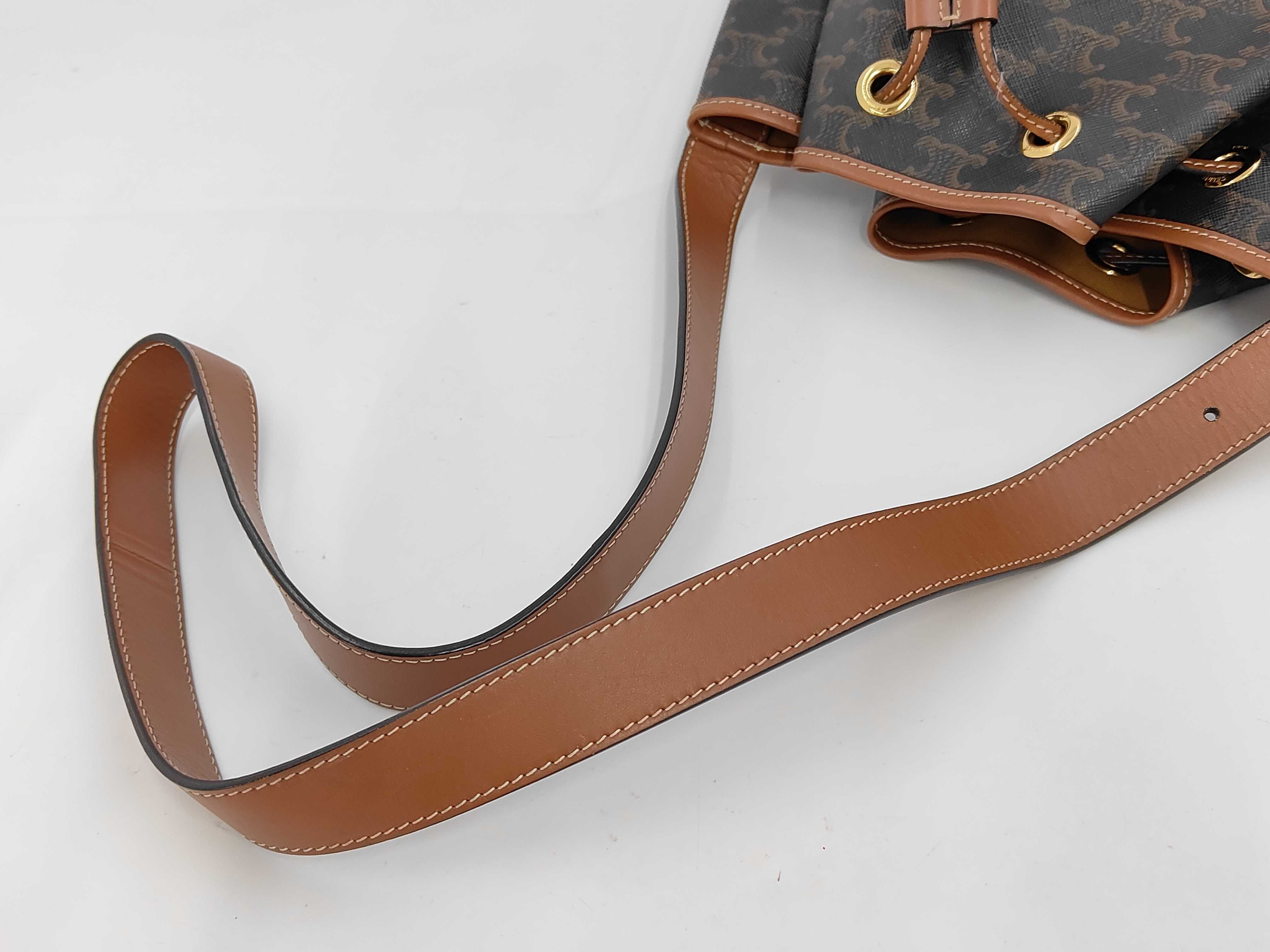 Tan Drawstring Bag Shoulder Bag — view 3
