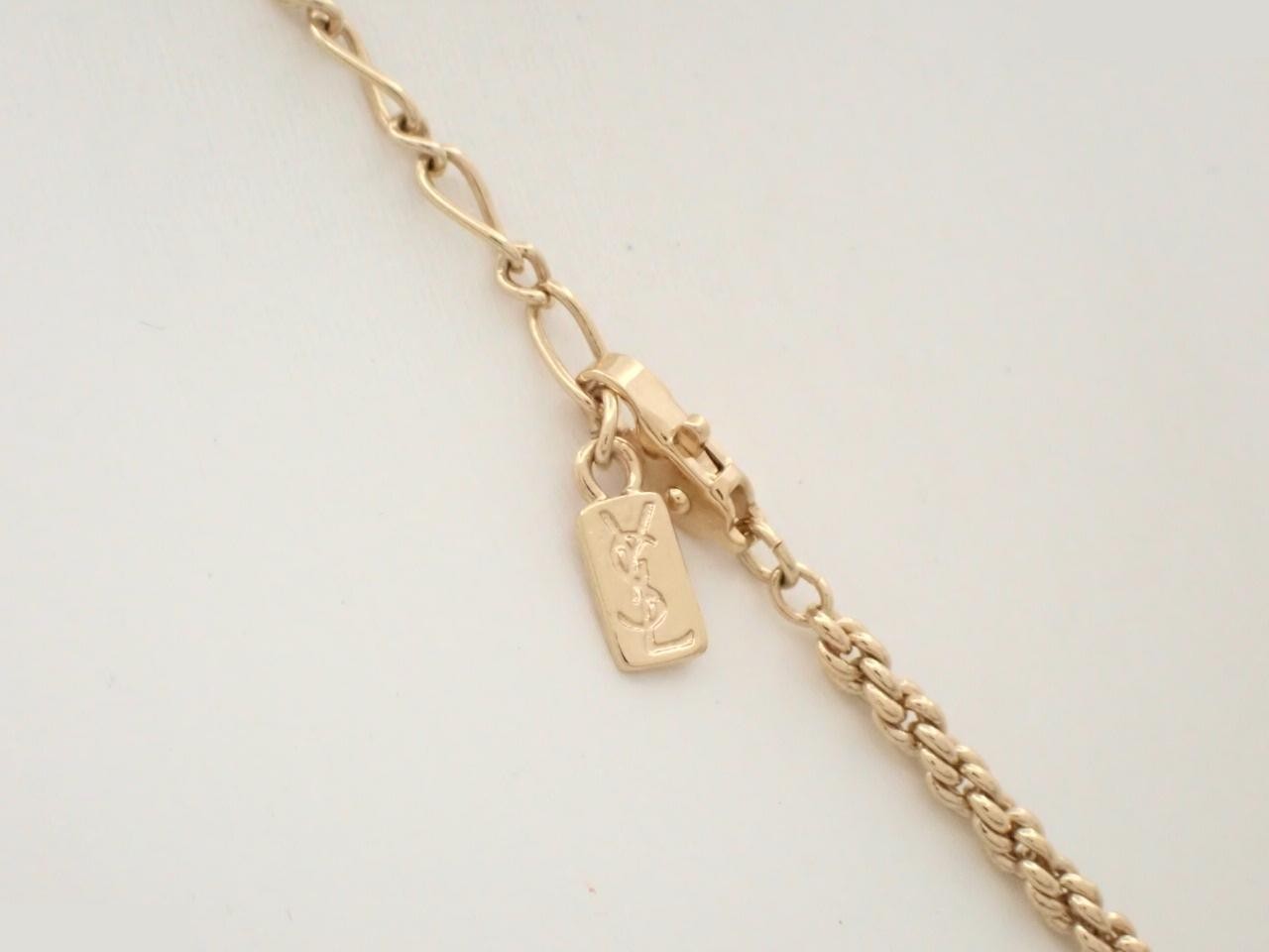 Necklace with arabesque pattern and logo, gold, chain approximately 52cm — view 2