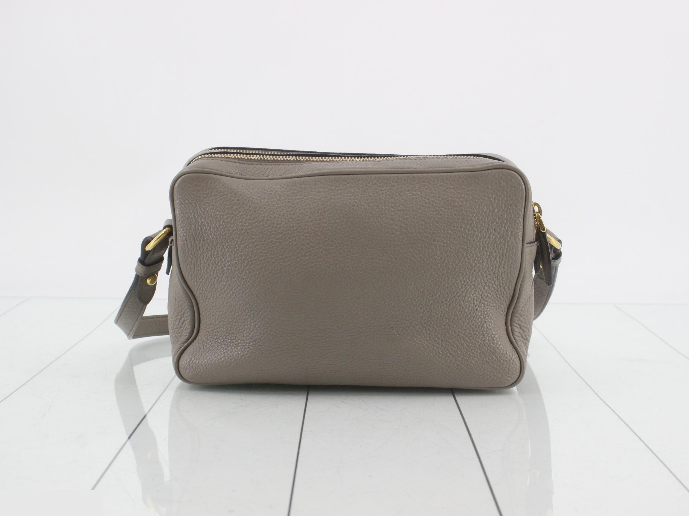 Leather shoulder bag with gold hardware — view 2