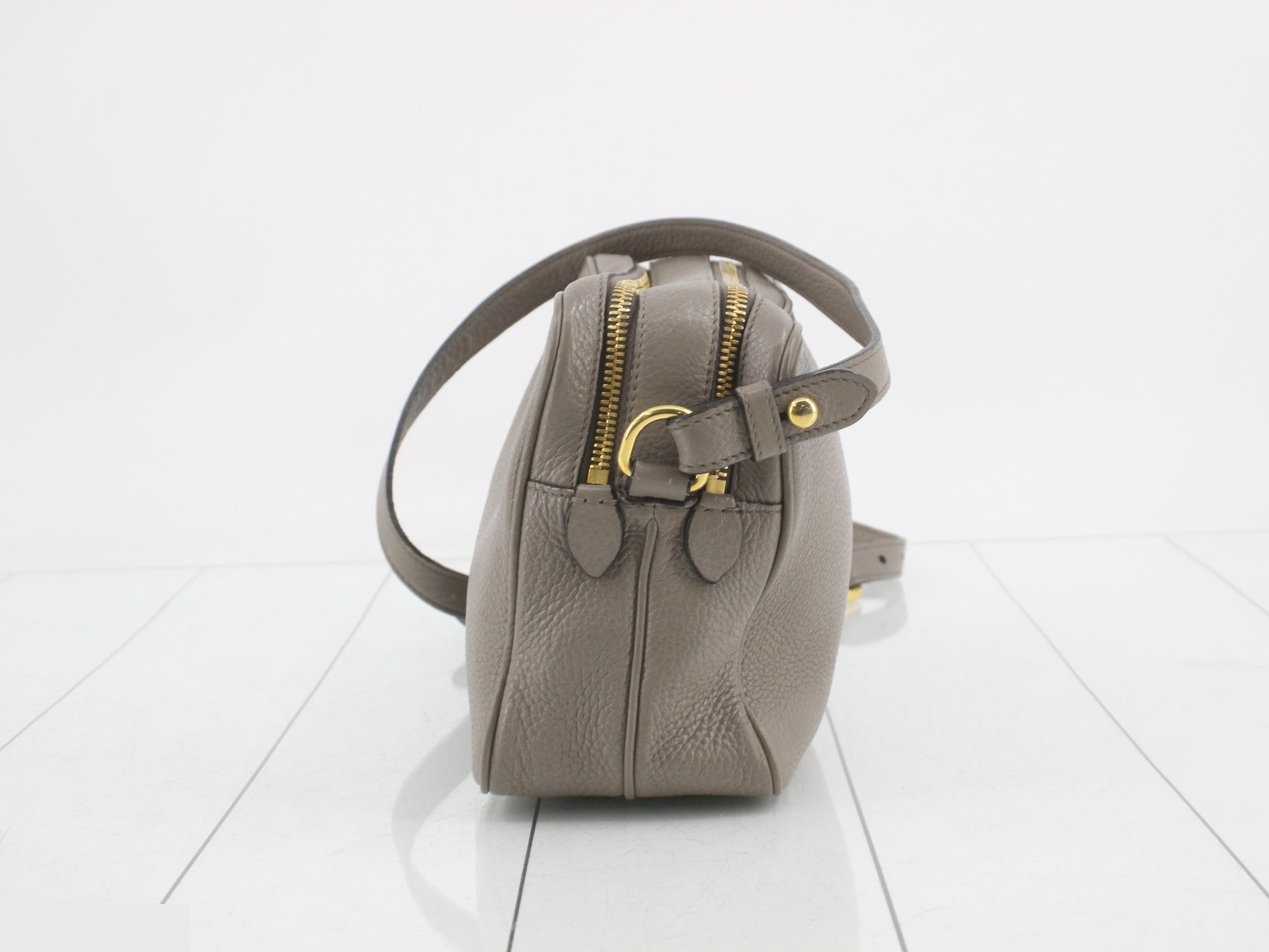 Leather shoulder bag with gold hardware — view 3