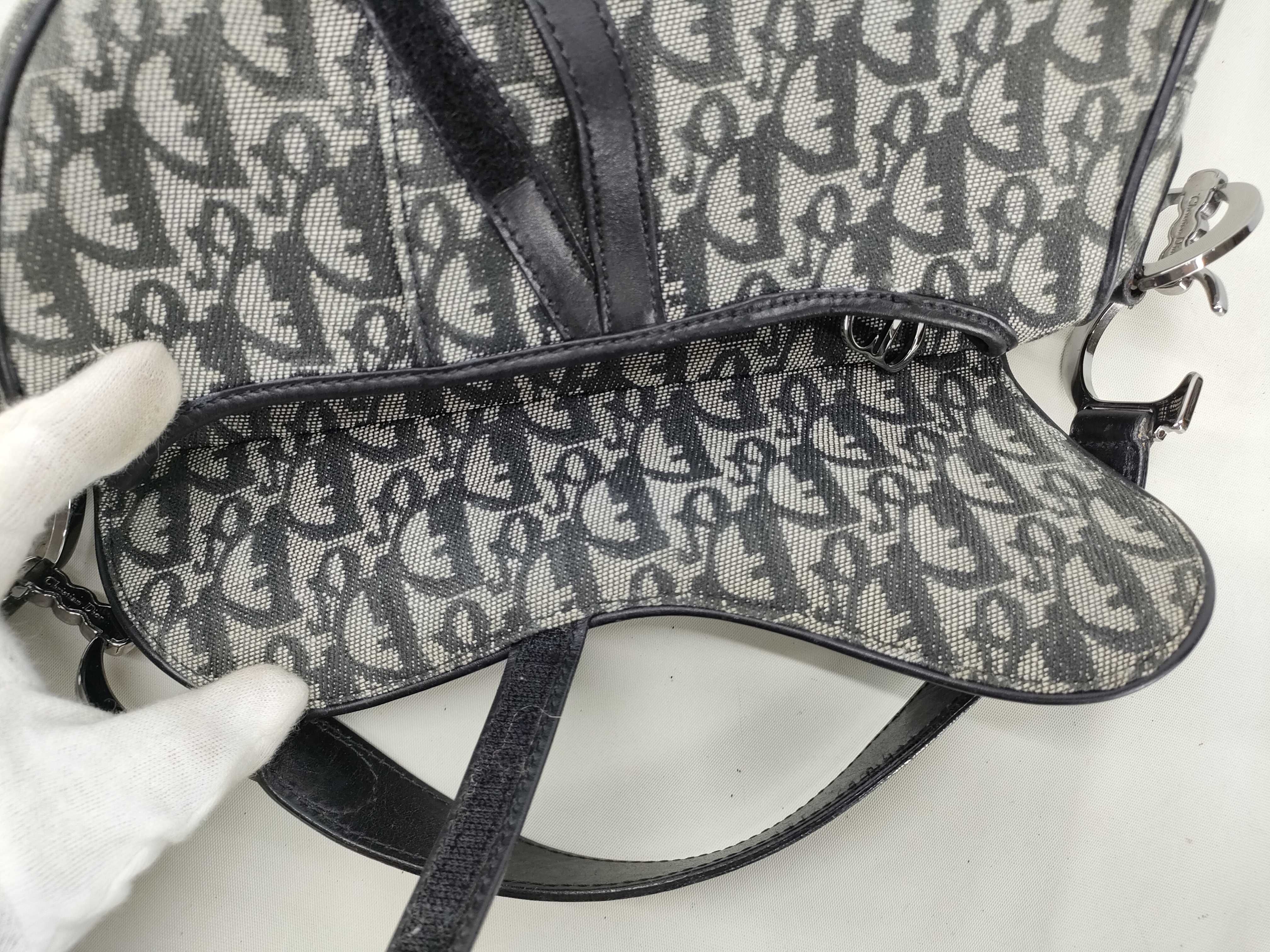 Trotter Dior Saddle Bag One Shoulder Bag Oblique Canvas Shoulder Bag — view 8