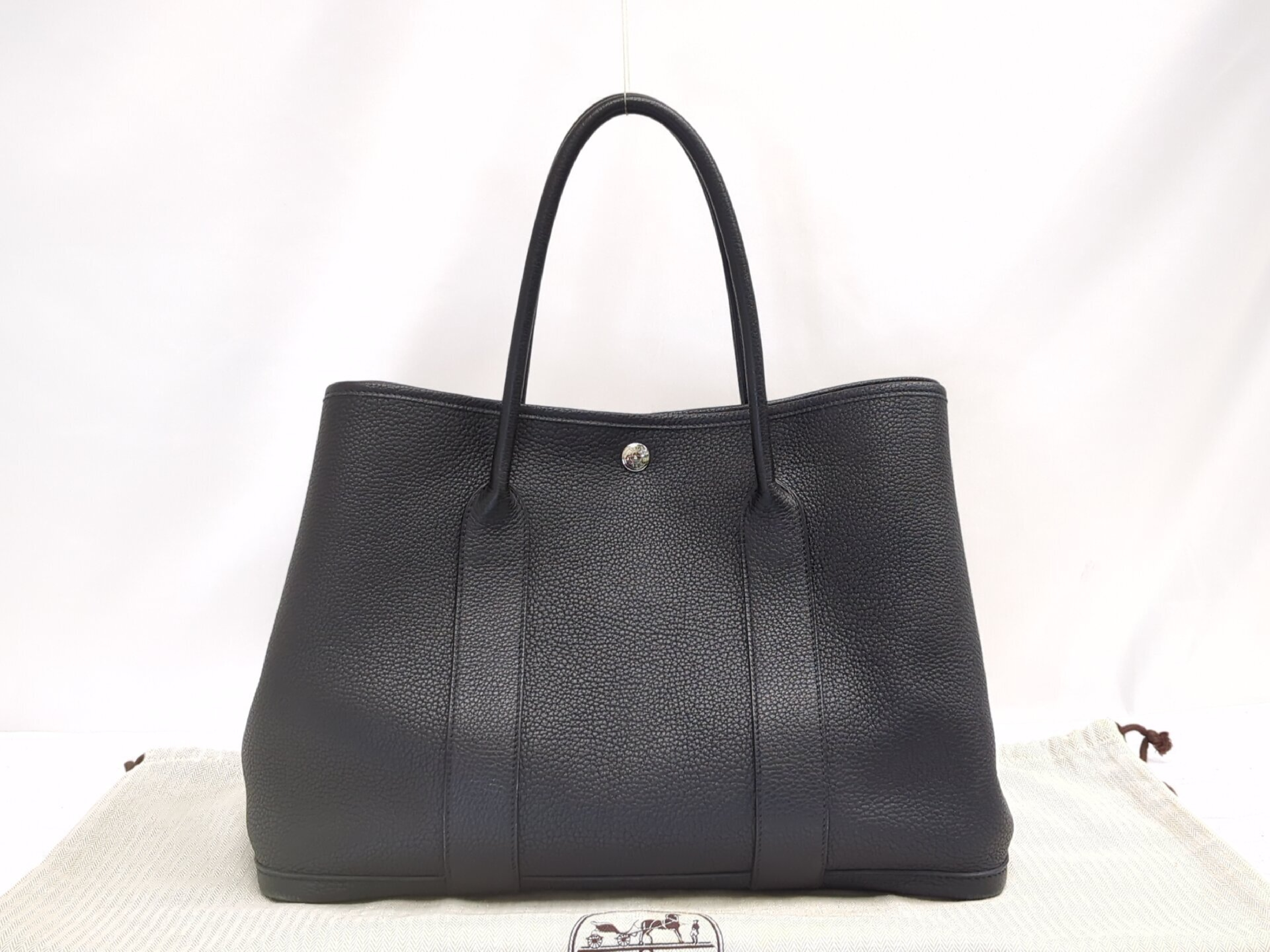 Garden Party 36 PM Negonda Black Tote Bag with Silver Hardware and D Stamp