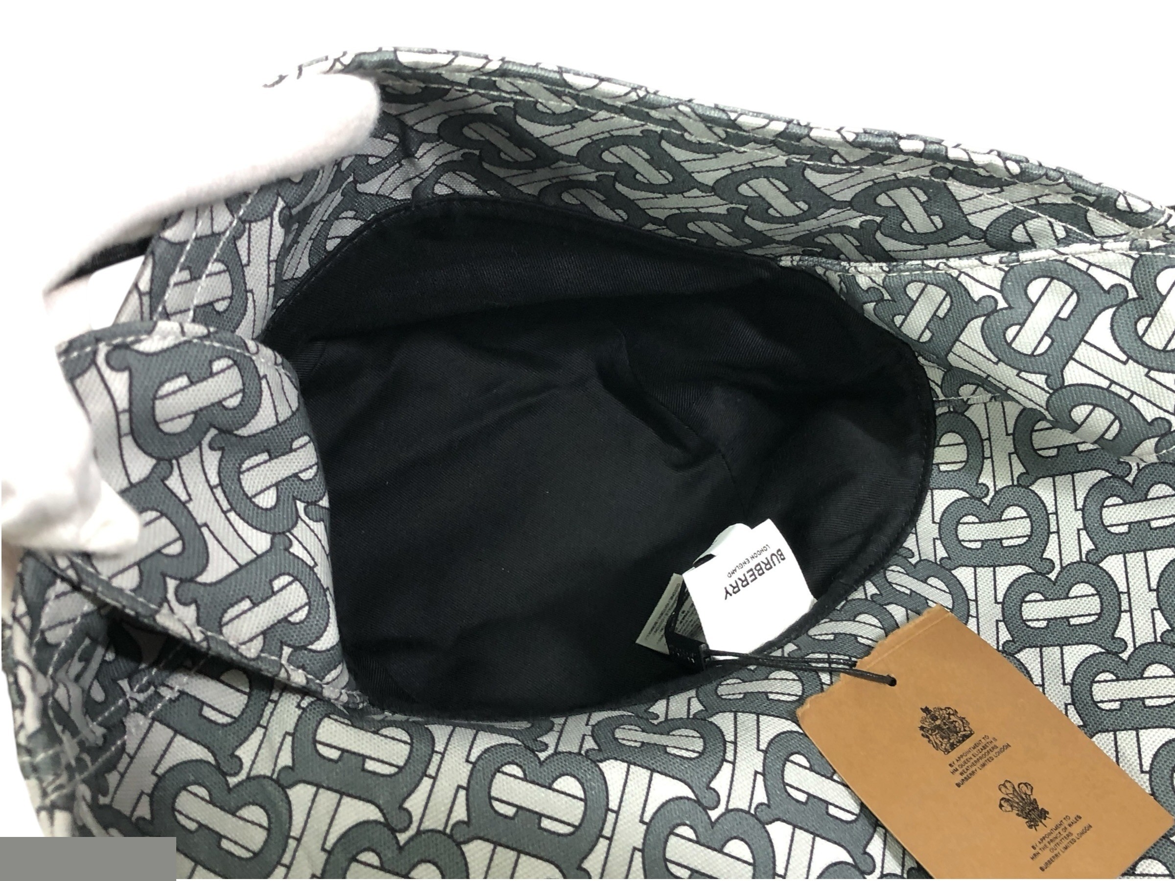 Unused, with tags attached, Burberry bucket hat, TB all-over pattern. — view 9