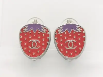 Coco Strawberry Silver Earrings