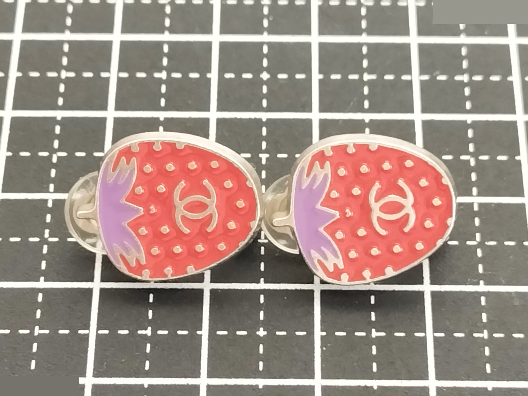 Coco Strawberry Silver Earrings — view 6
