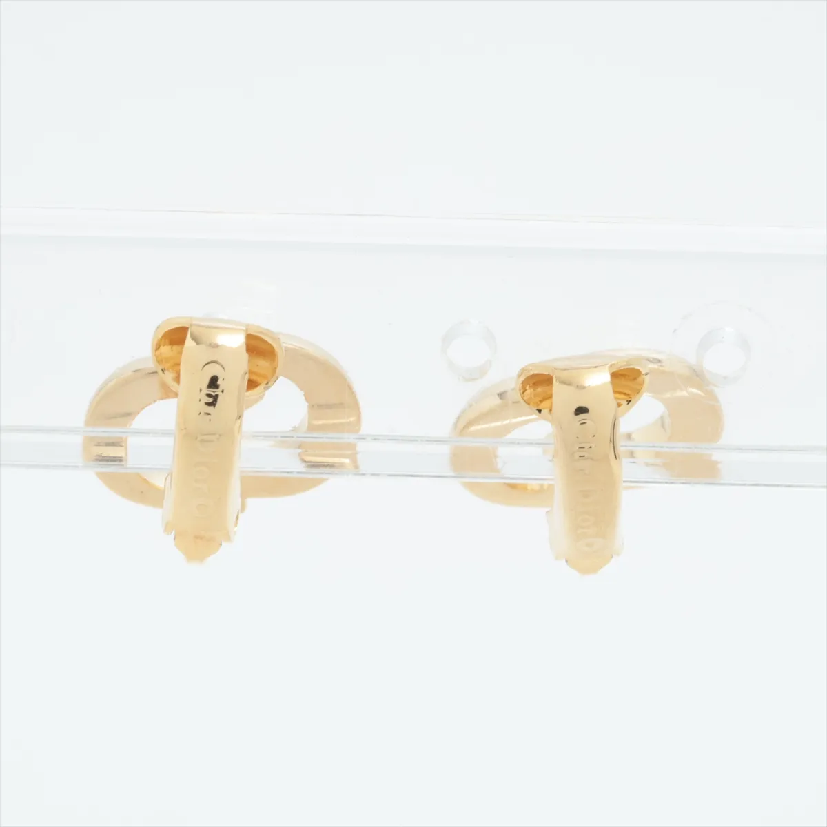 CD Logo Earrings (Pair) GP Gold - — view 2