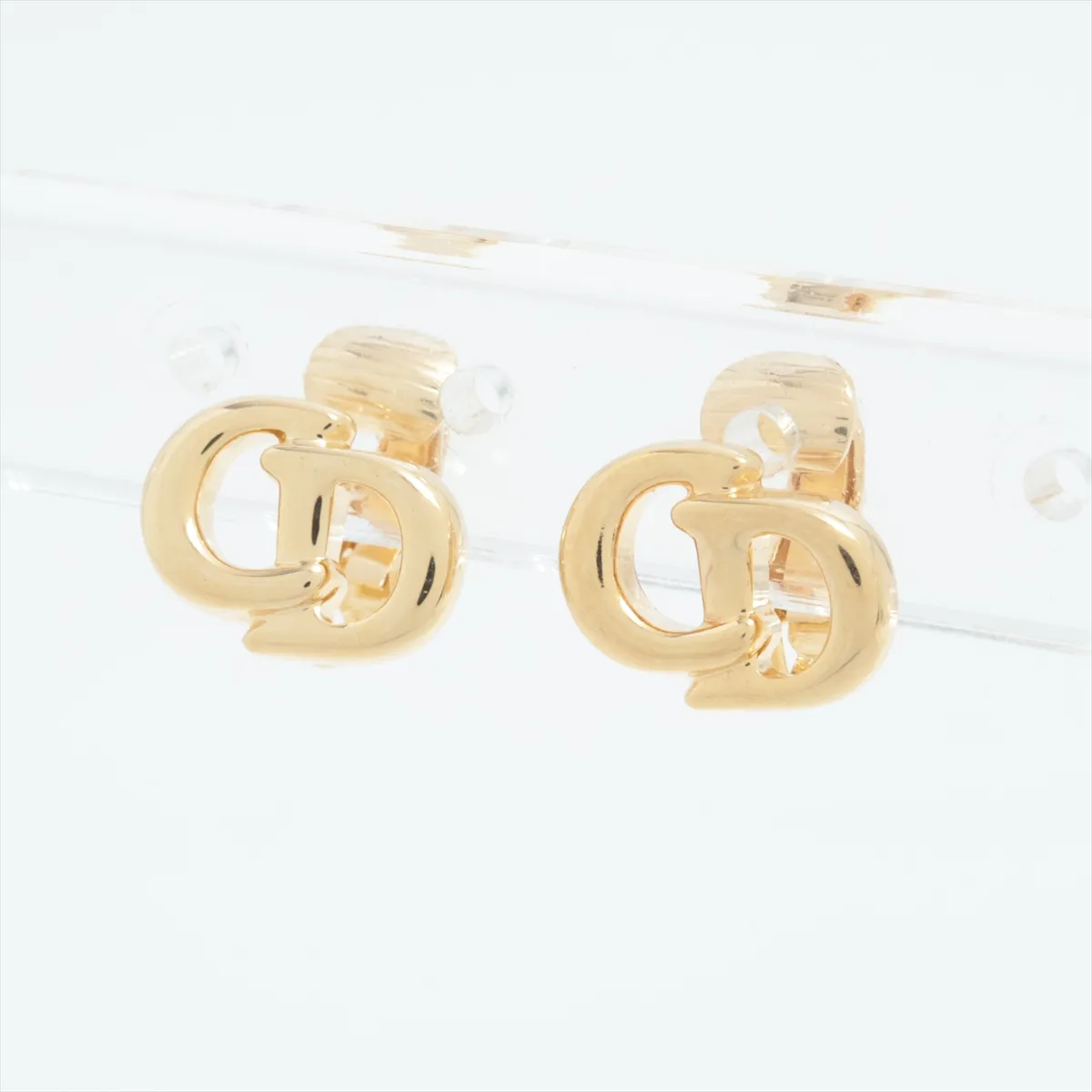 CD Logo Earrings (Pair) GP Gold - — view 3