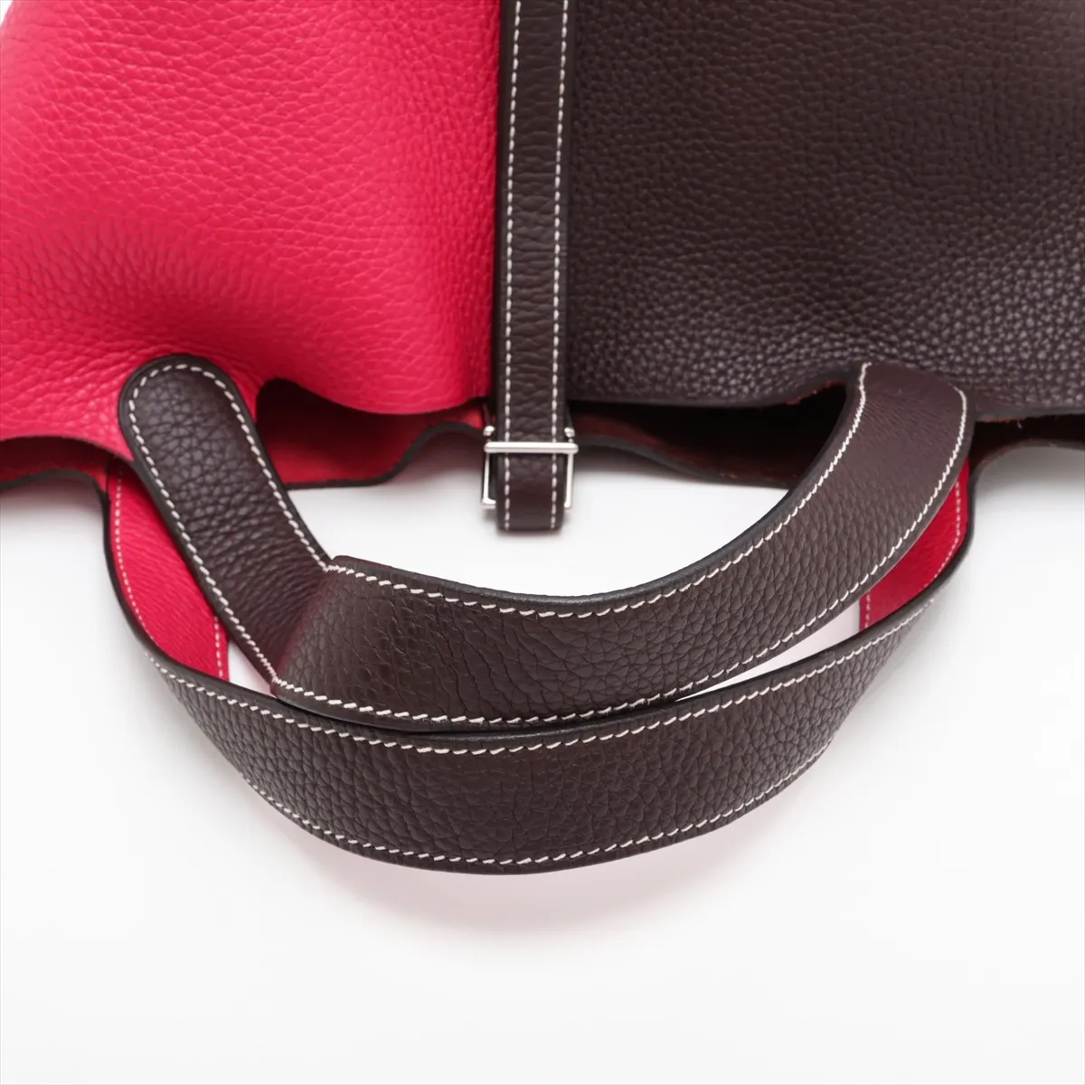Hermès Picotin Lock 22 MM Casaque Taurillon Clemence Framboise x Rouge Sellier Silver Hardware — view 5