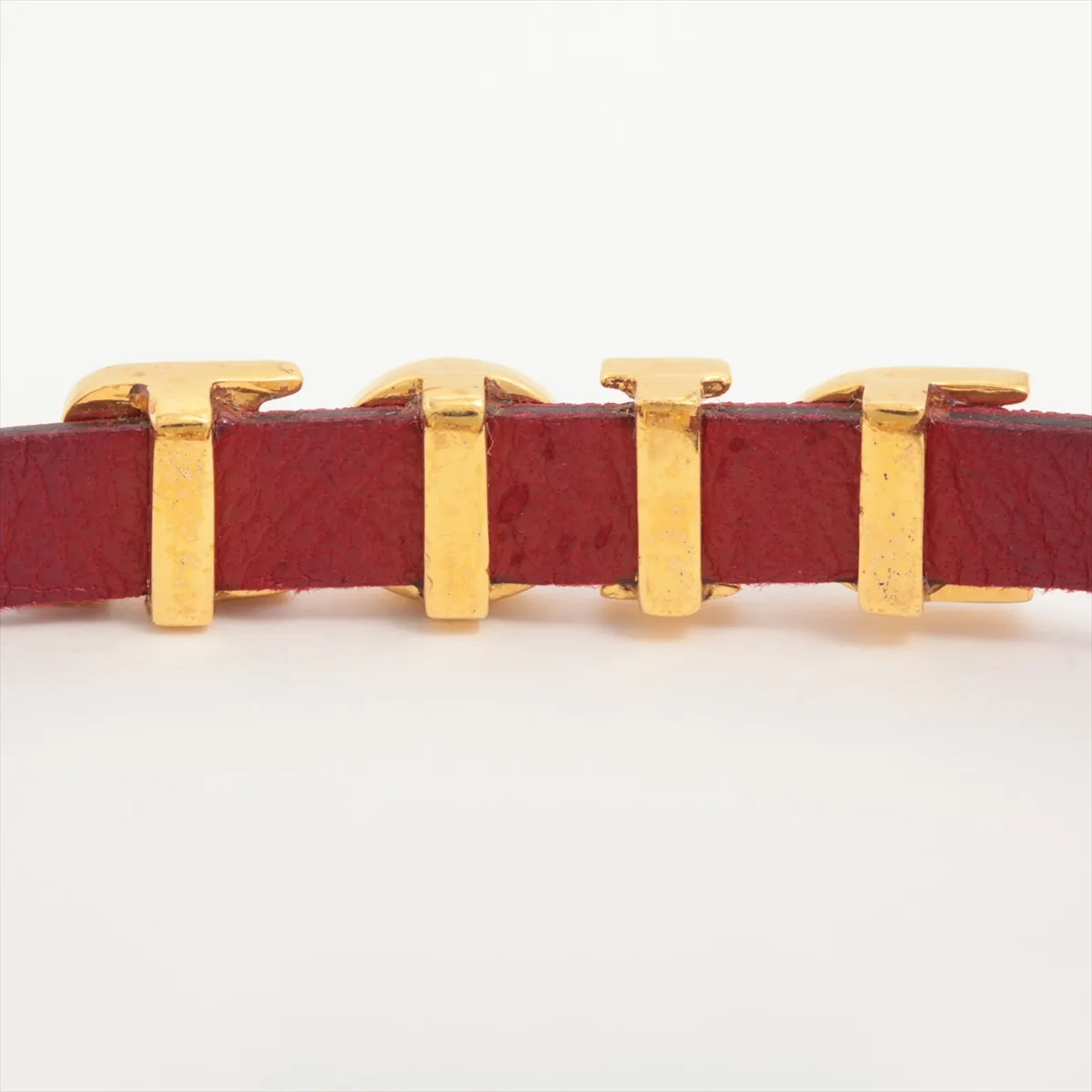 logo bracelet, GP x leather, red x gold. Shows signs of wear: — view 4