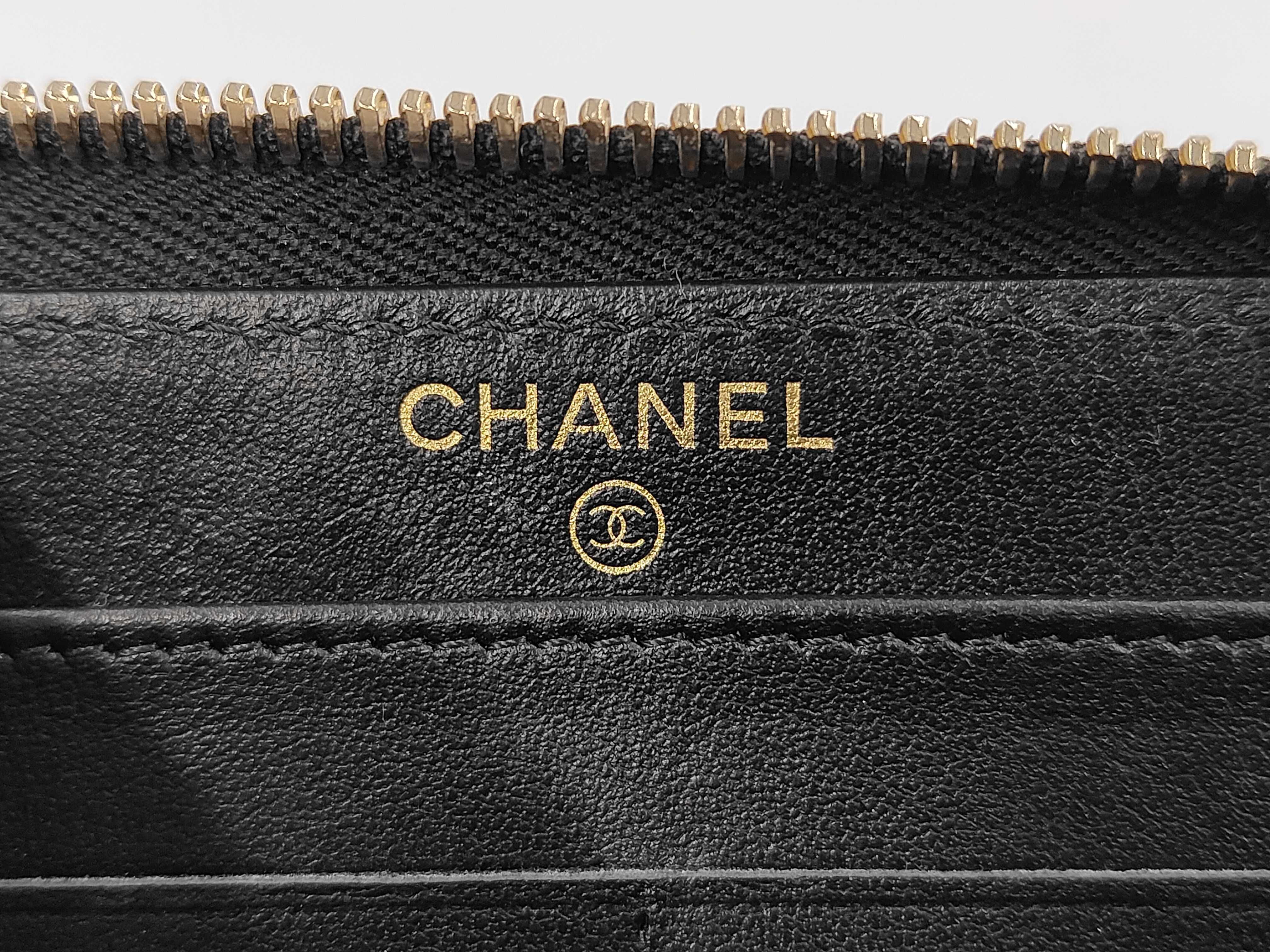 CC Filigree Caviar Skin Round Zip Long Wallet — view 9