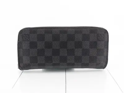 Damier Graphite Zippy Wallet Vertical Round Zipper Long Wallet