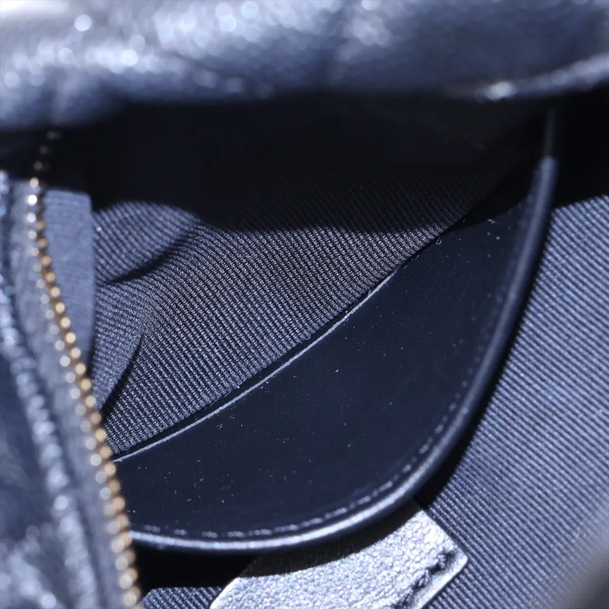 Matelassé Caviar Skin Handbag, Black with Gold Hardware, NA0468TH, Random Serial Number — view 8