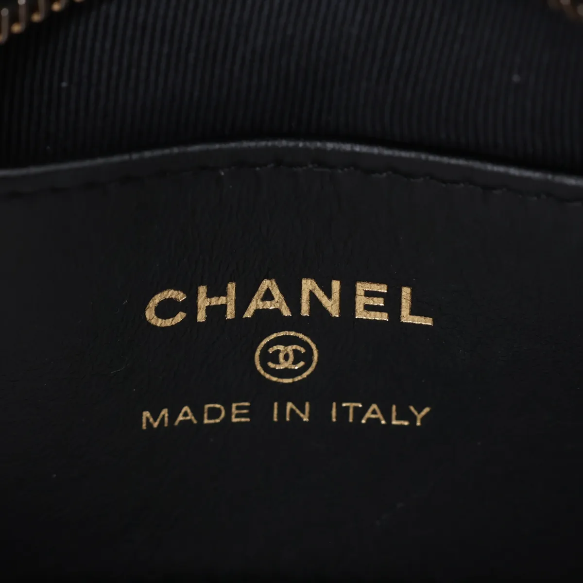 Matelassé Caviar Skin Handbag, Black with Gold Hardware, NA0468TH, Random Serial Number — view 10