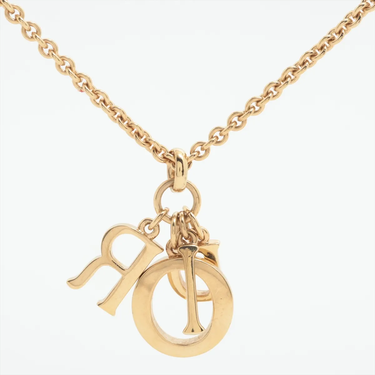 logo necklace, GP gold. Shows signs of wear, — view 2