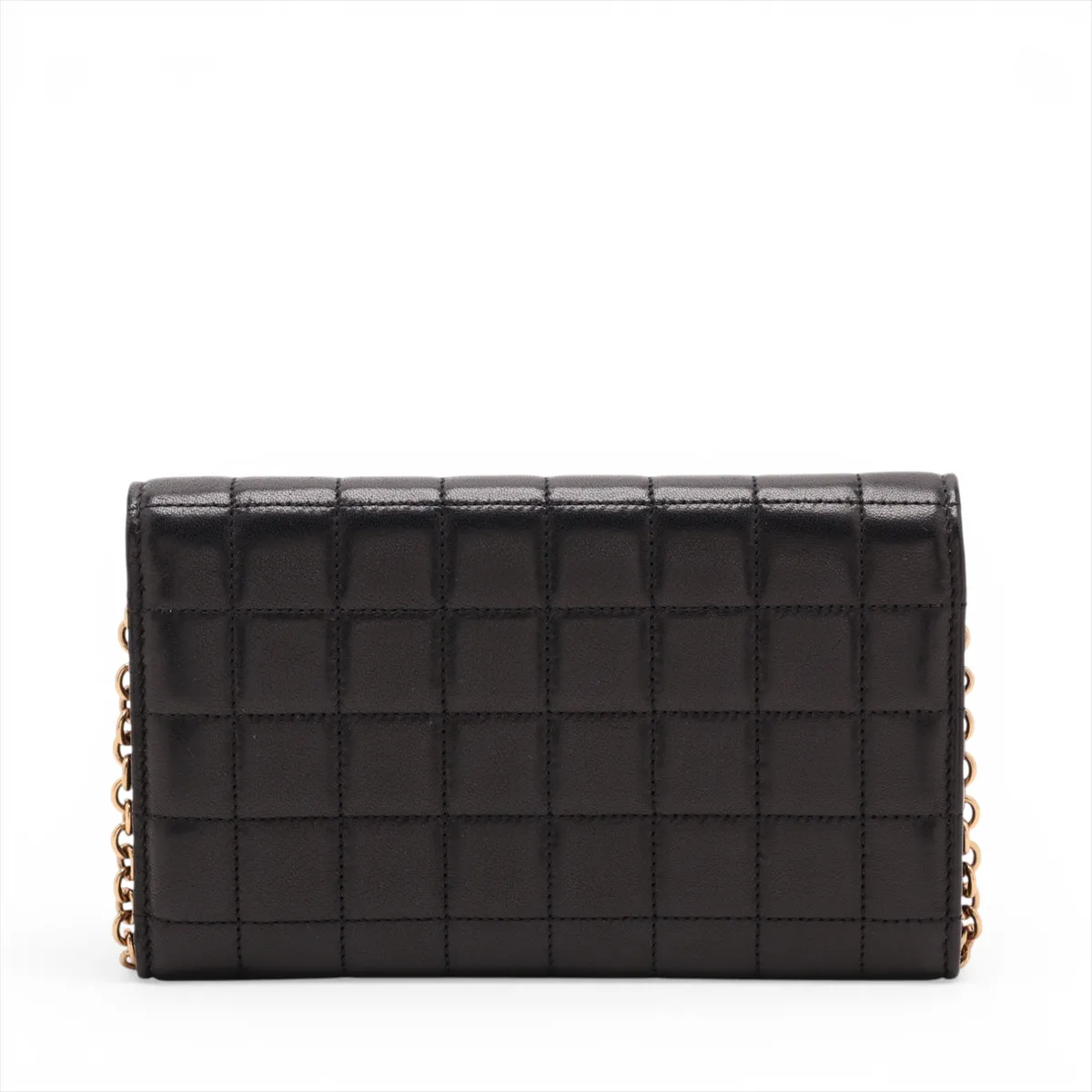 Leather Chain Wallet, Black, 738109 — view 2