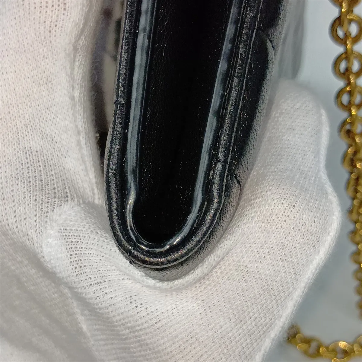 Leather Chain Wallet, Black, 738109 — view 14