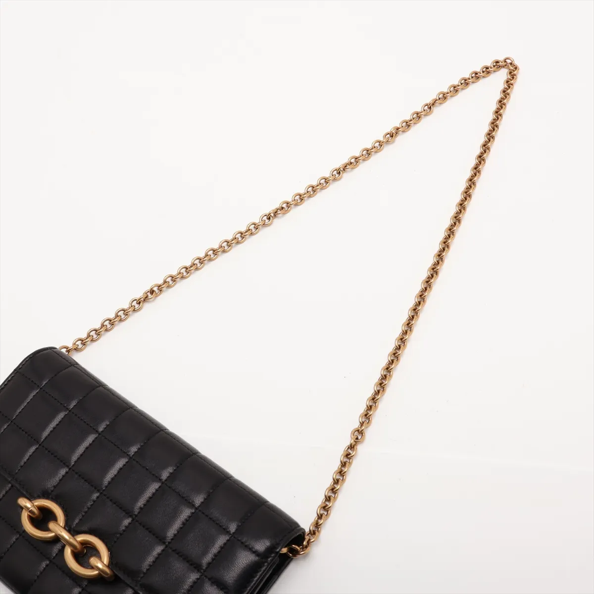 Leather Chain Wallet, Black, 738109 — view 5