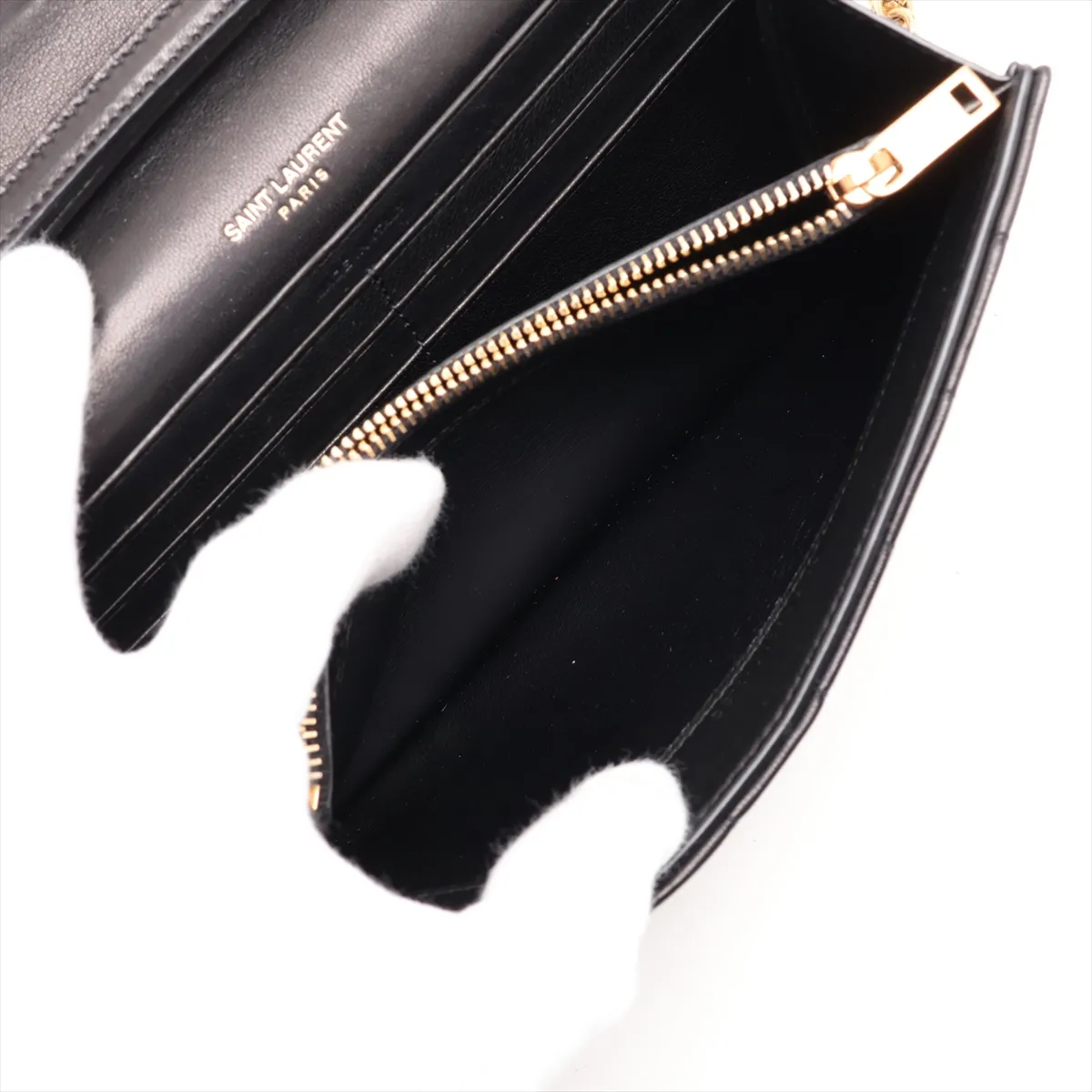 Leather Chain Wallet, Black, 738109 — view 8