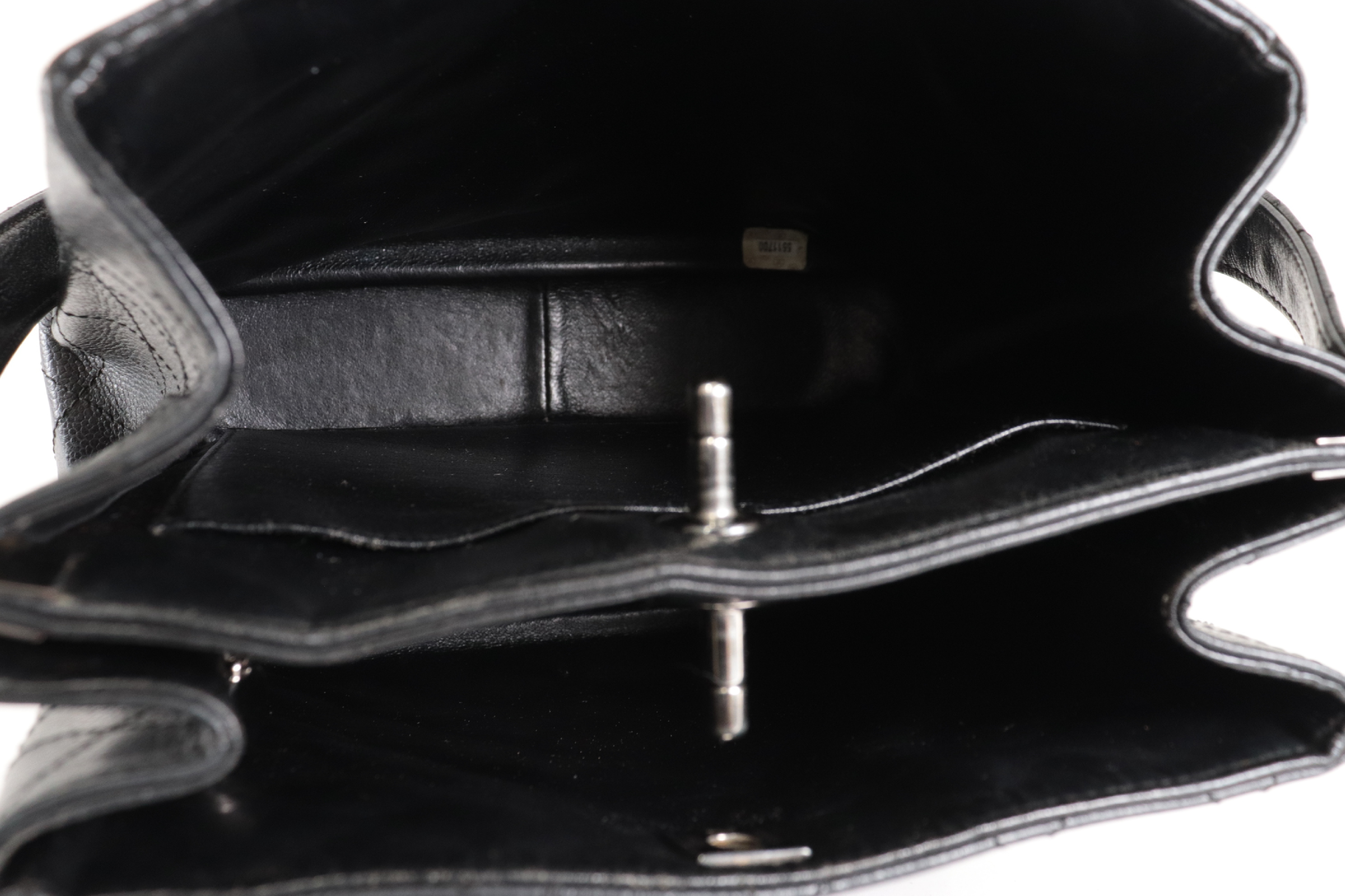 Caviar Leather Double Turnlock One Shoulder Bag, Silver Hardware, Series 5 — view 8
