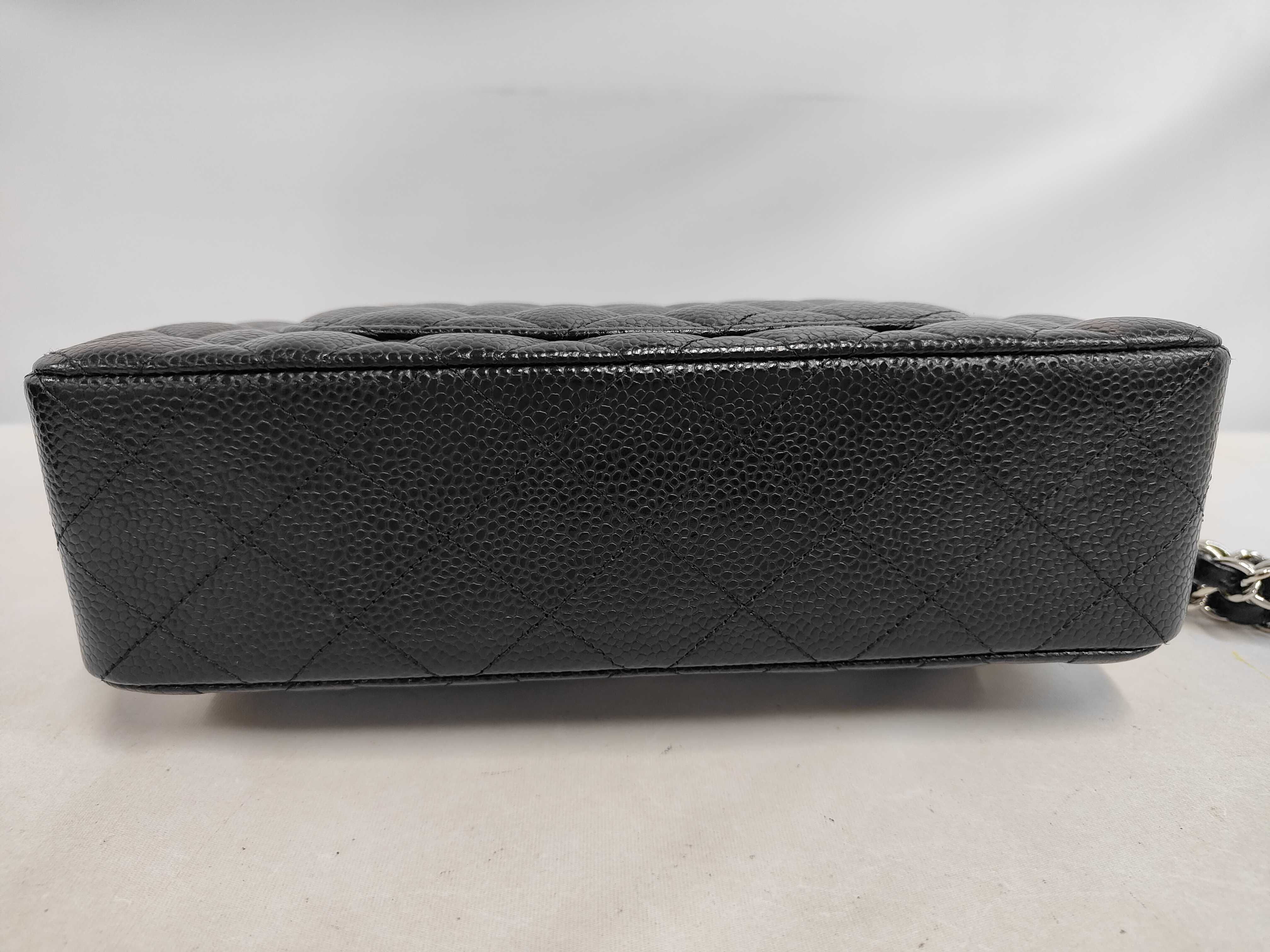 Double Flap 23 Chain Shoulder Bag, Matelassé Caviar Leather, Black, SS Size — view 4