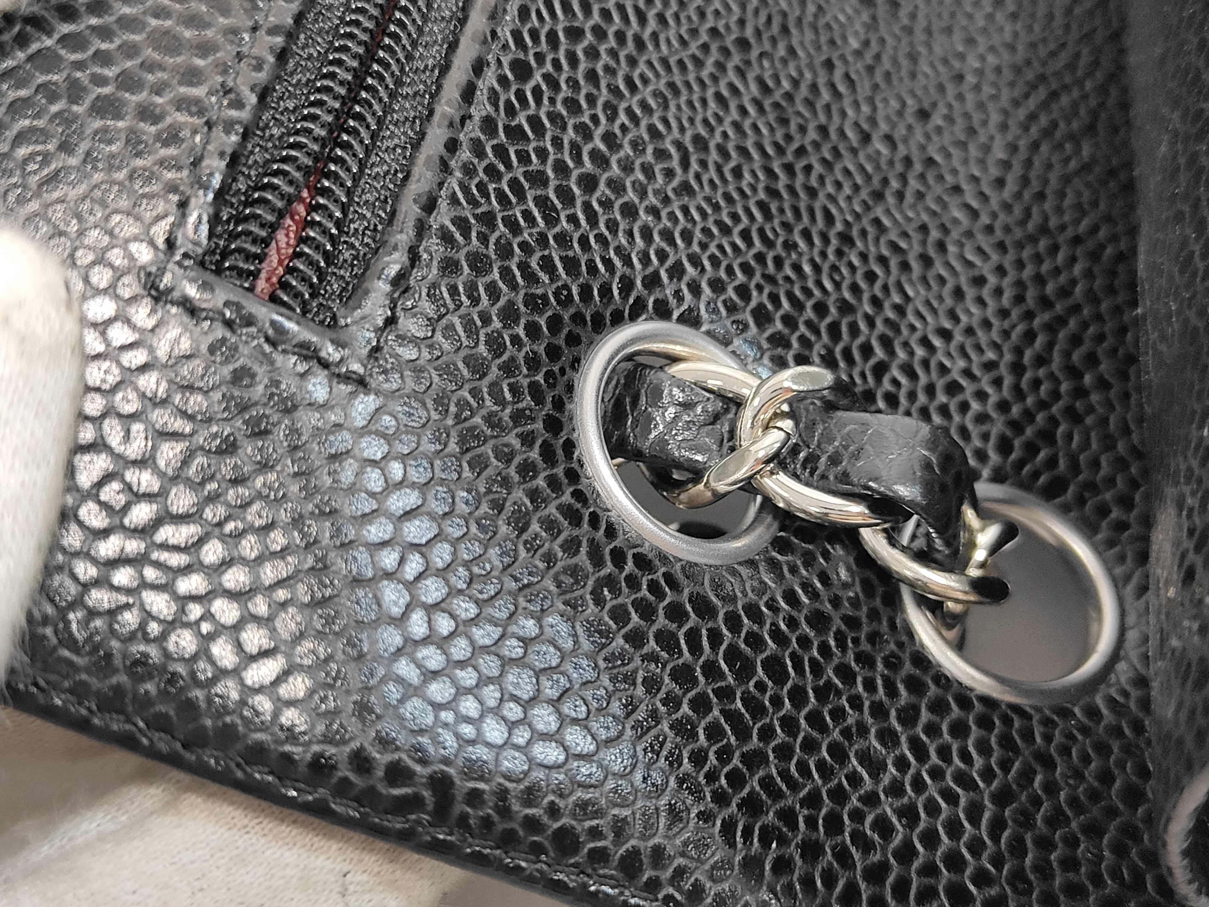 Double Flap 23 Chain Shoulder Bag, Matelassé Caviar Leather, Black, SS Size — view 6