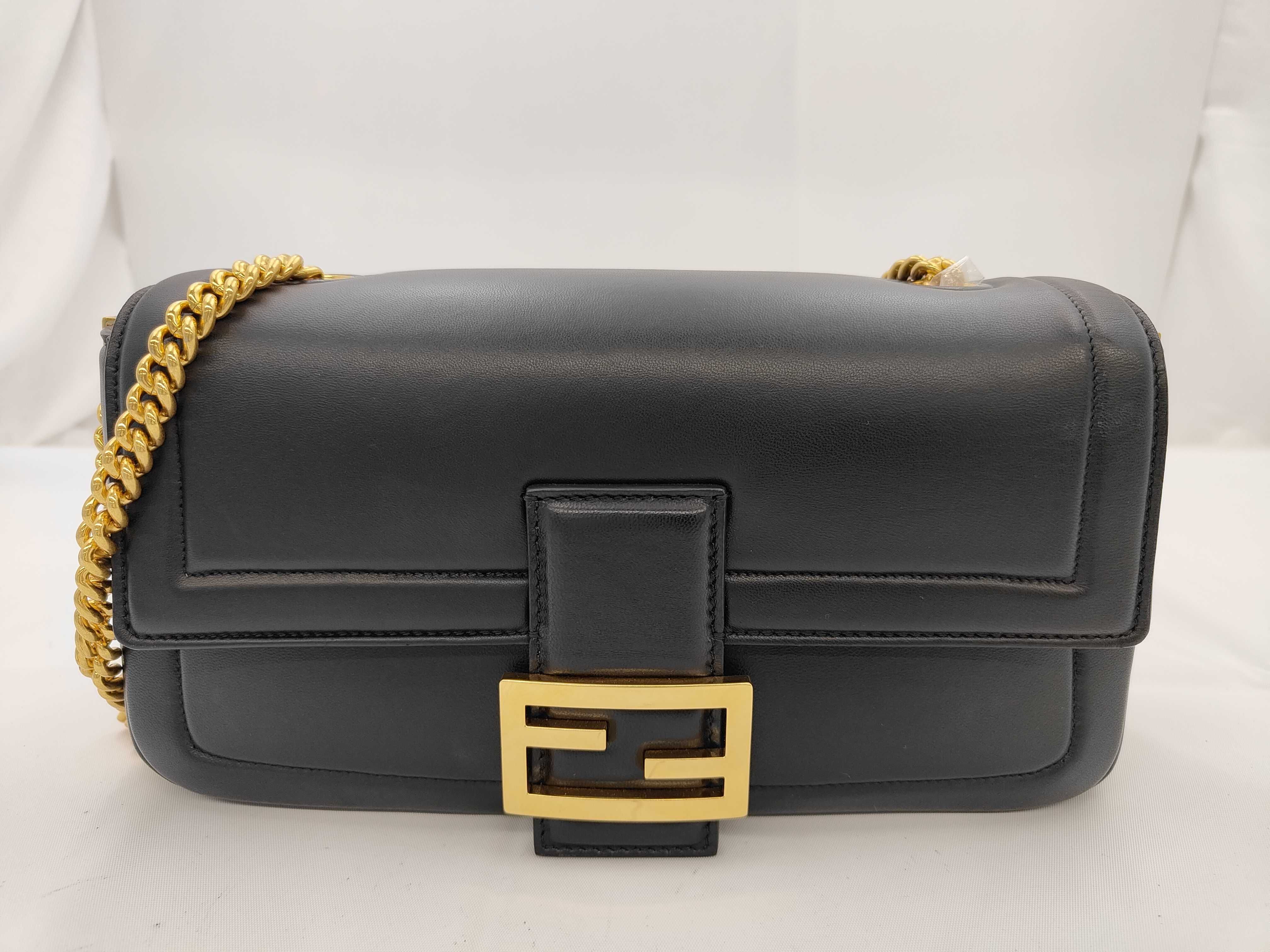 Chain Shoulder Leather Black Shoulder Bag